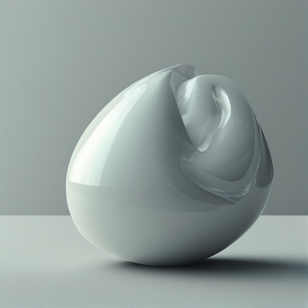 Glossy White Abstract Form