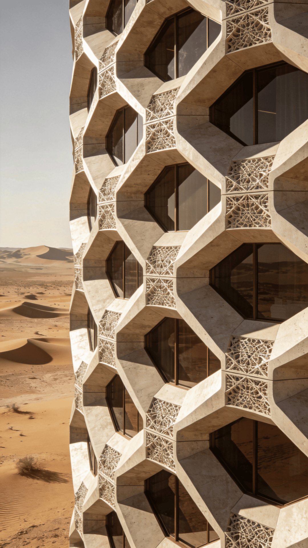 Tower with Parametric Facade — Desert Plain