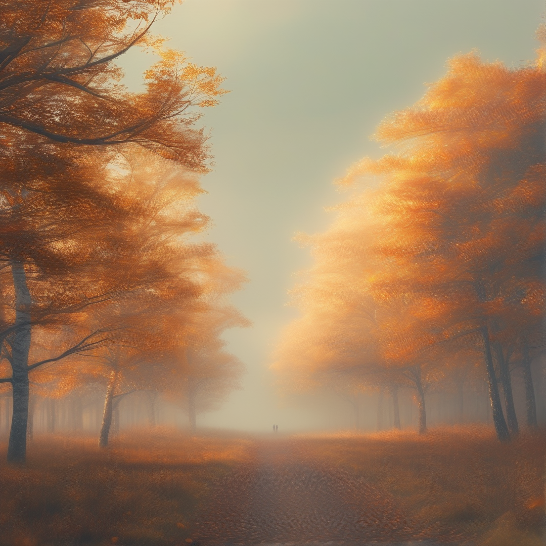 Misty Autumn Forest Path