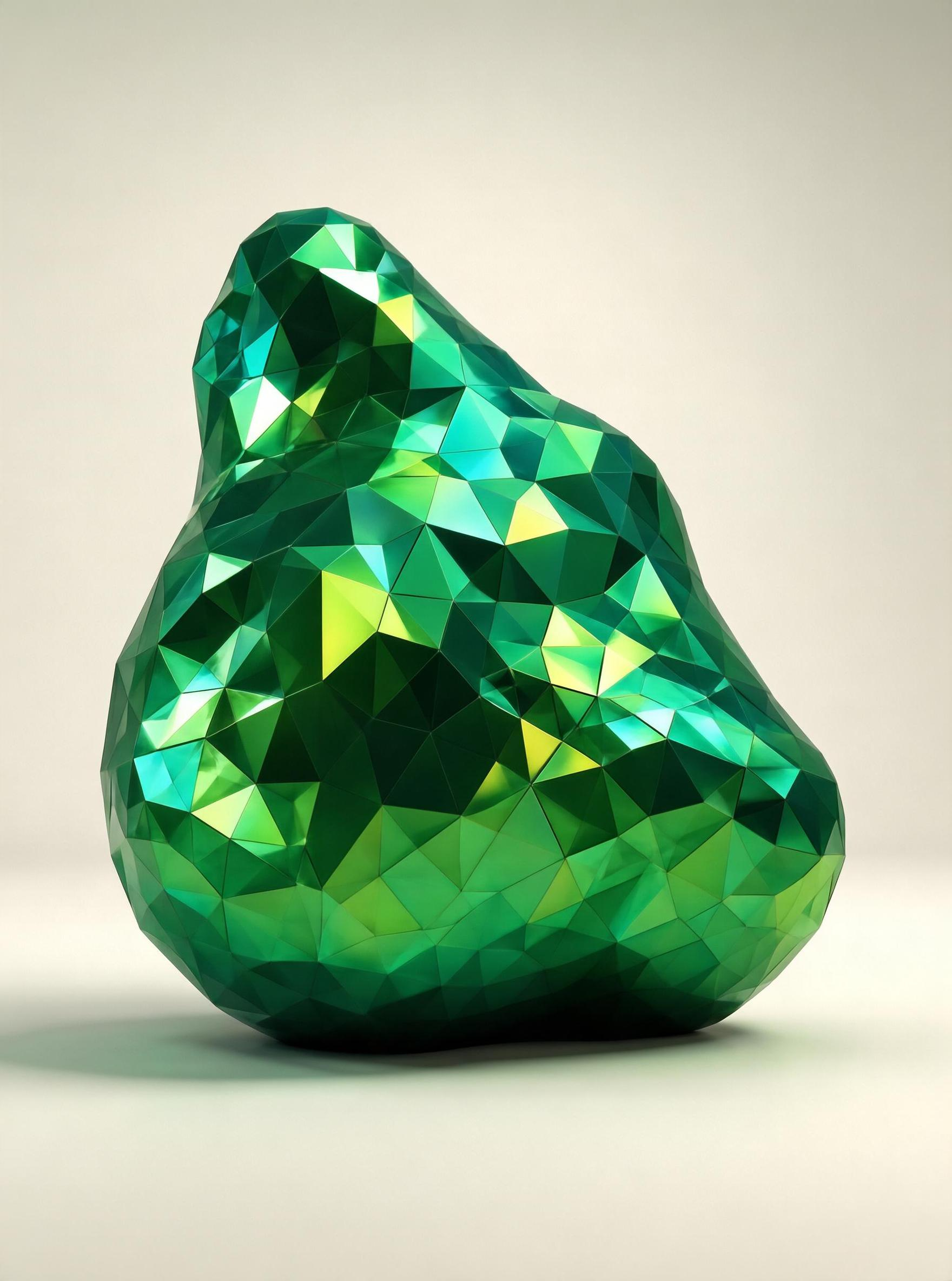 Faceted Green Emerald Stone