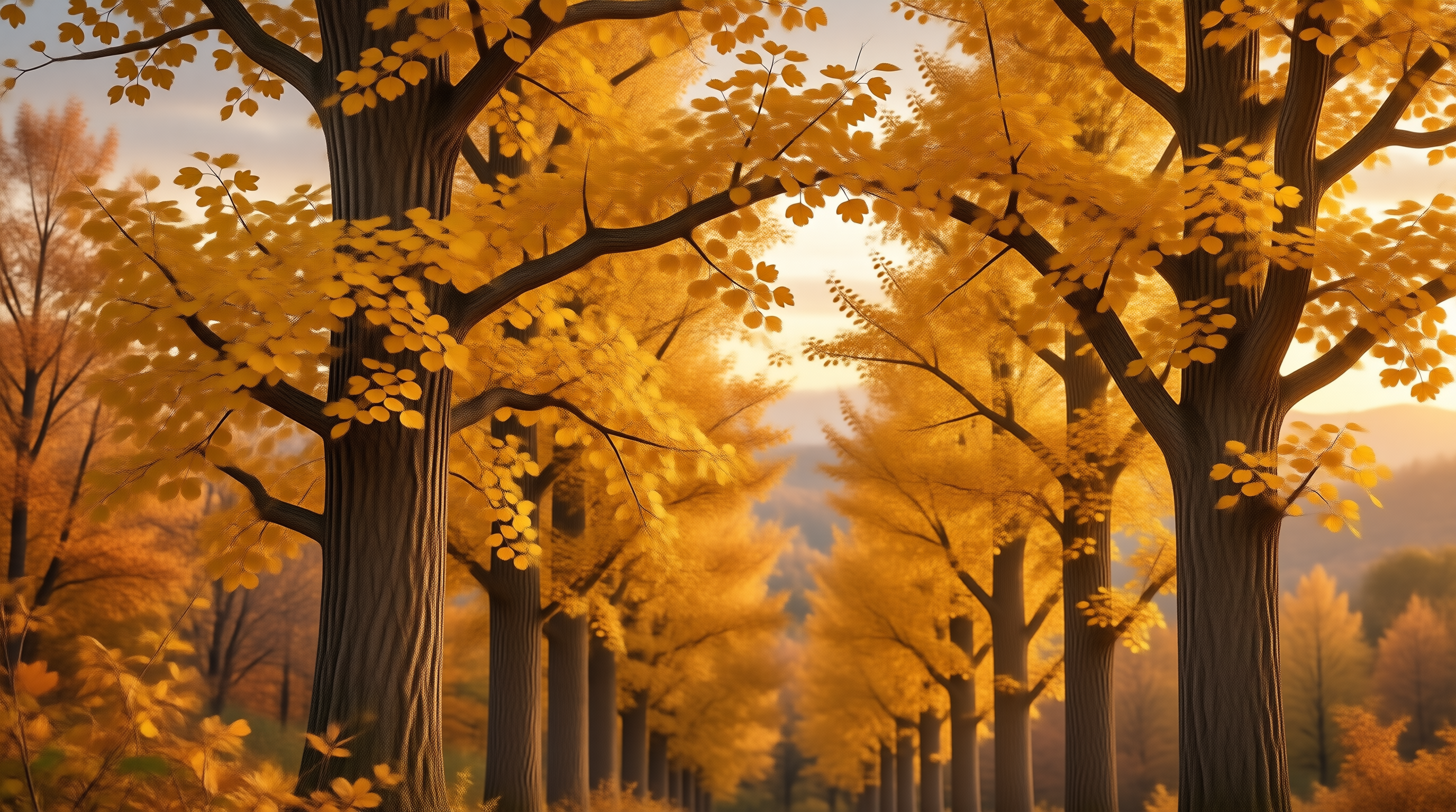 Golden Ginkgo Avenue in Autumn