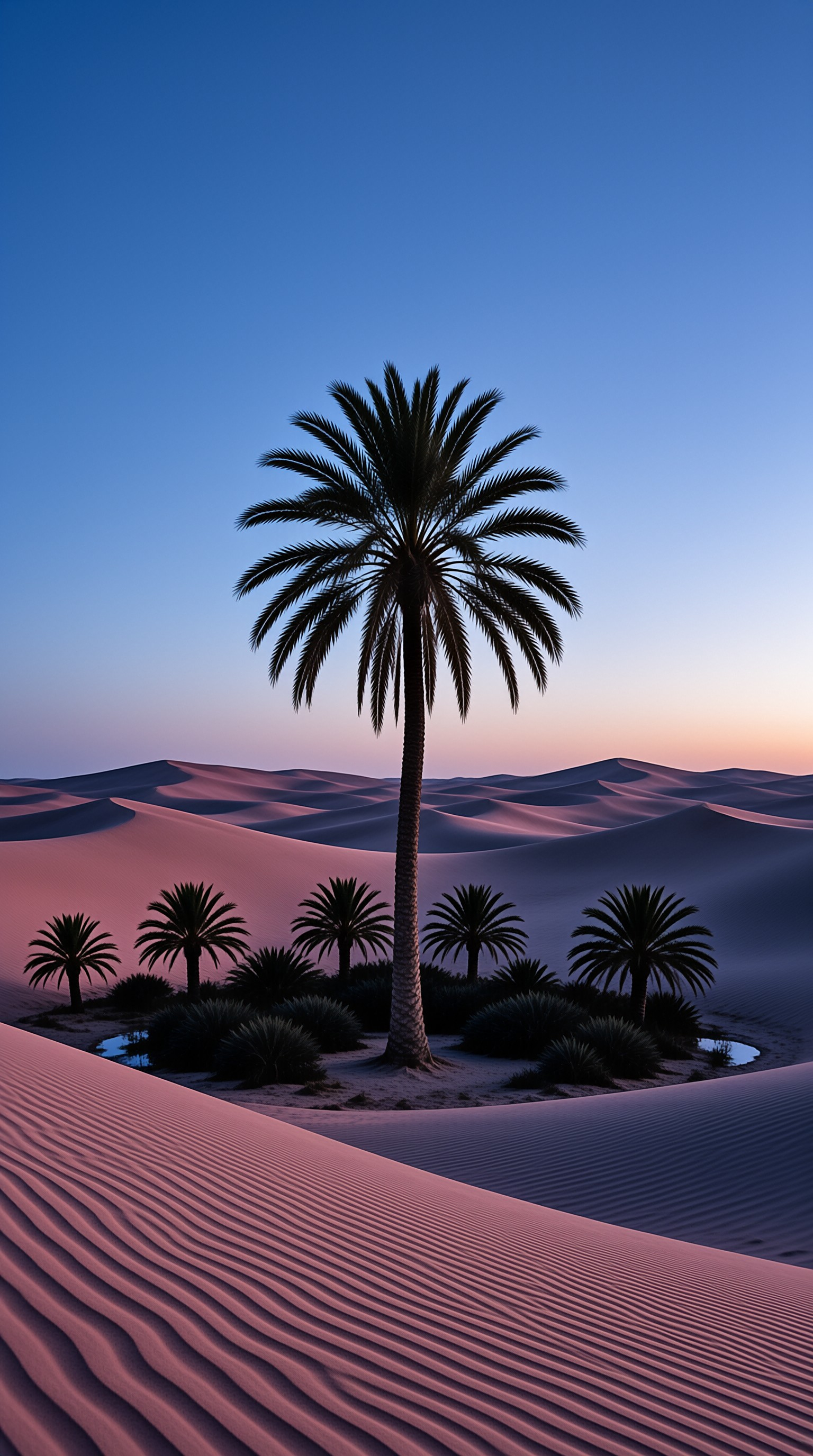 Desert Oasis at Sunset