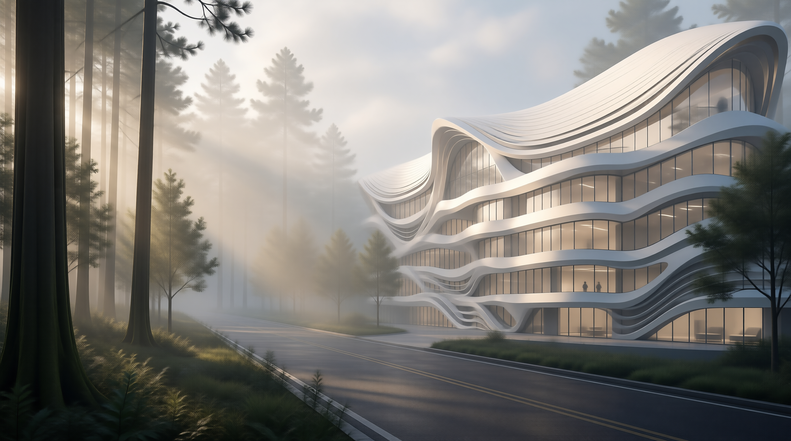 Futuristic Structure in Woods