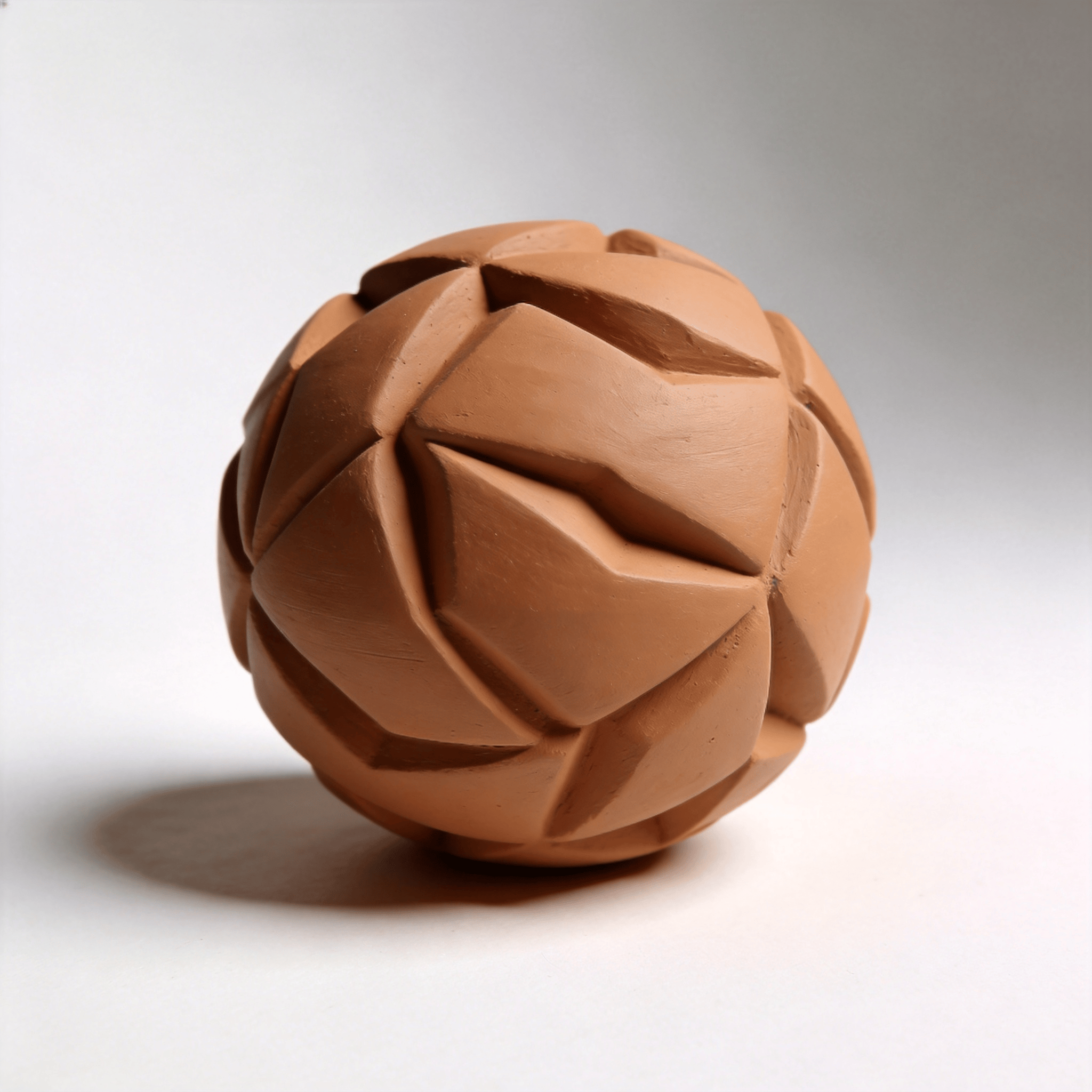 Clay, Bold Geometric Sphere