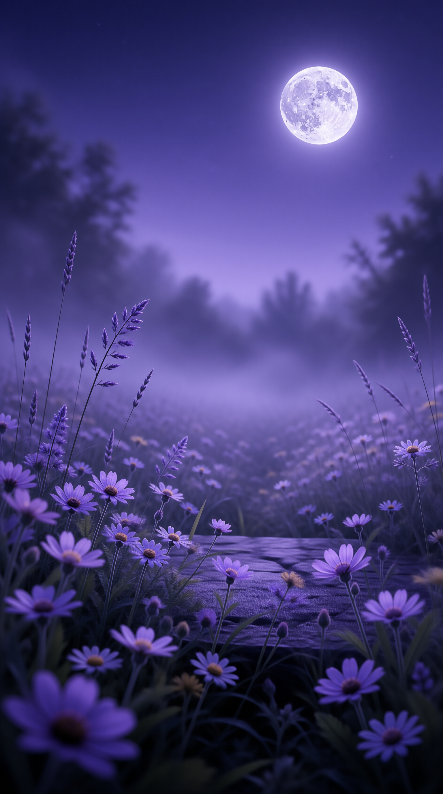 Moonlit Purple Garden