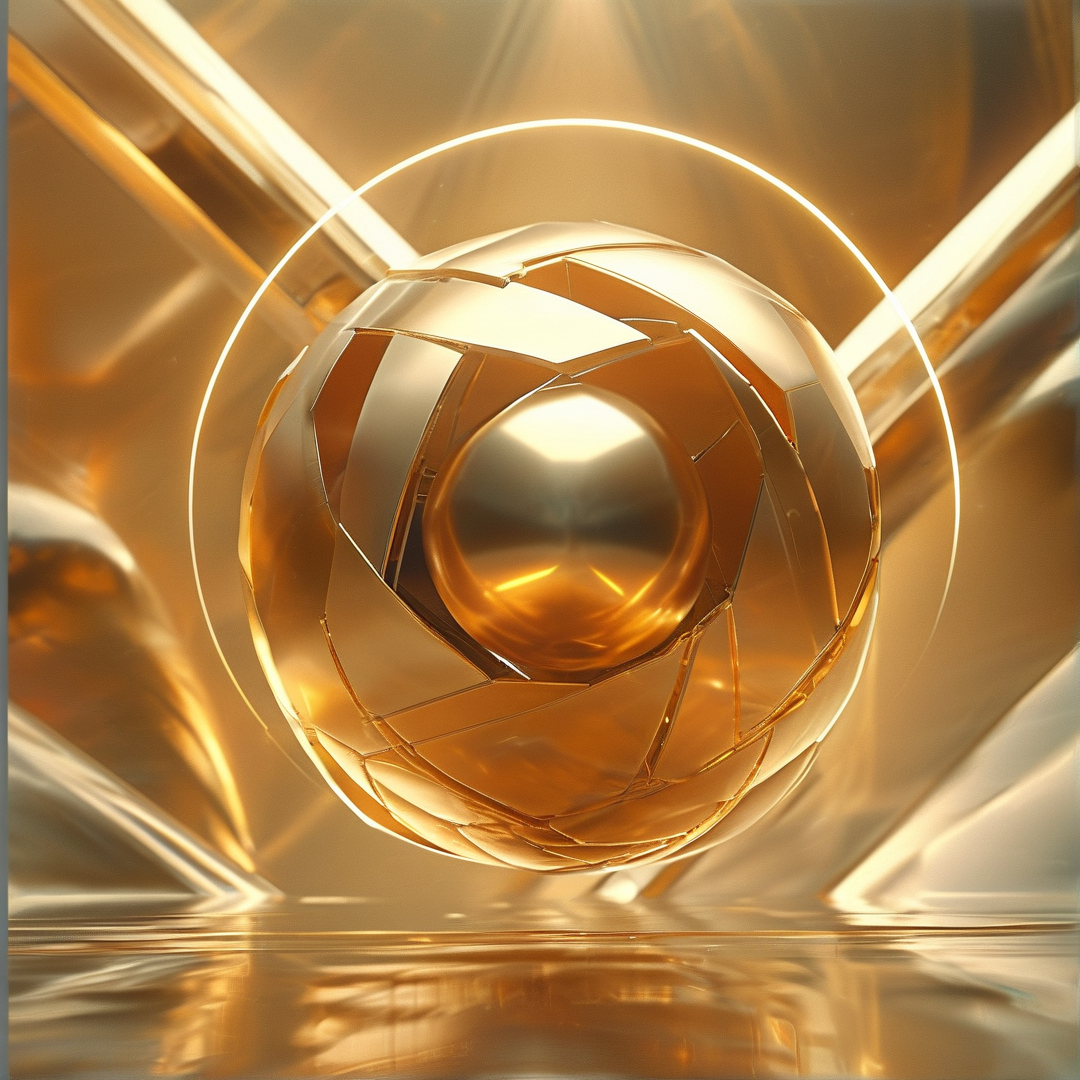 Golden Abstract Sphere
