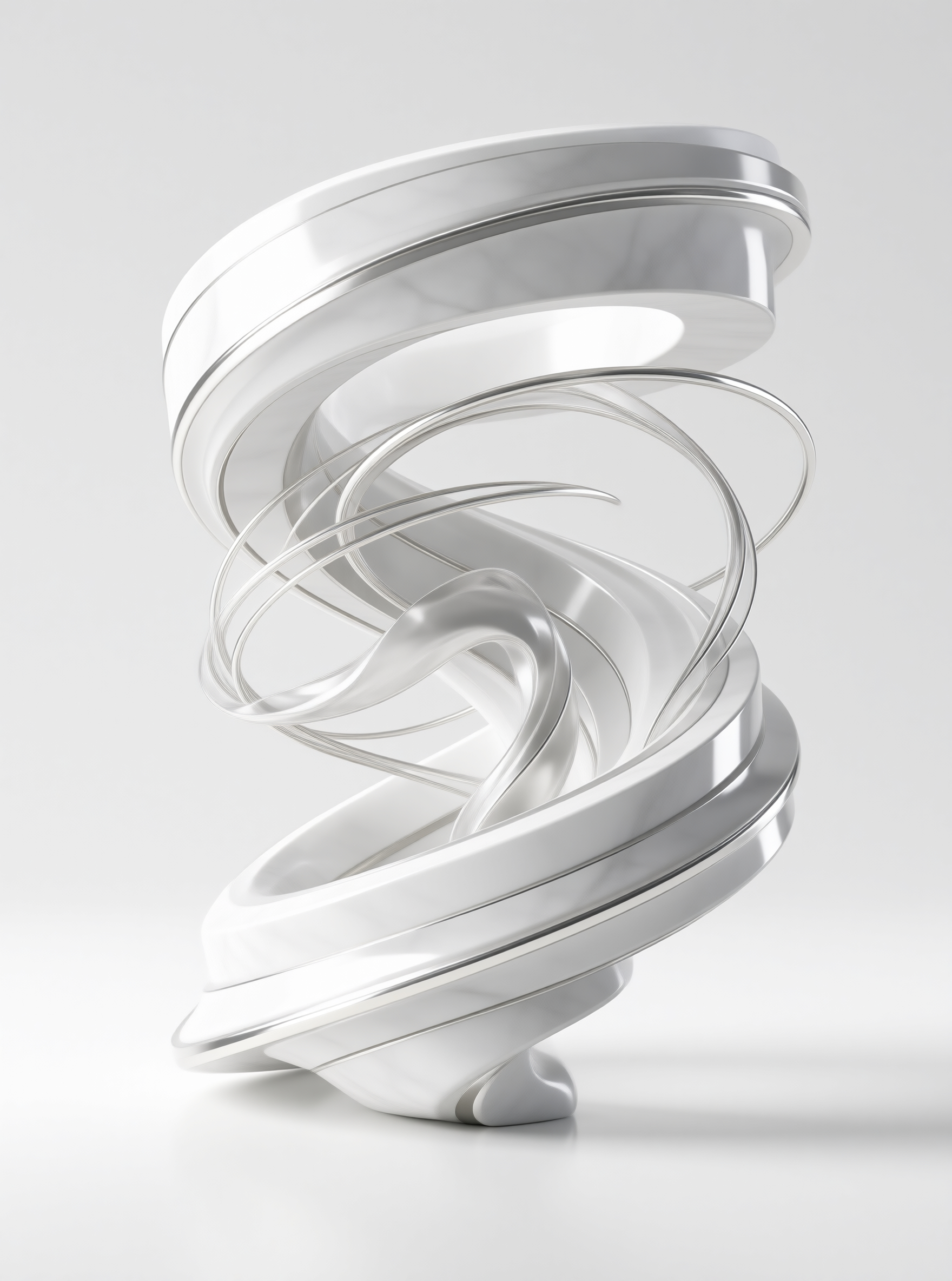 Glossy White Helical Form