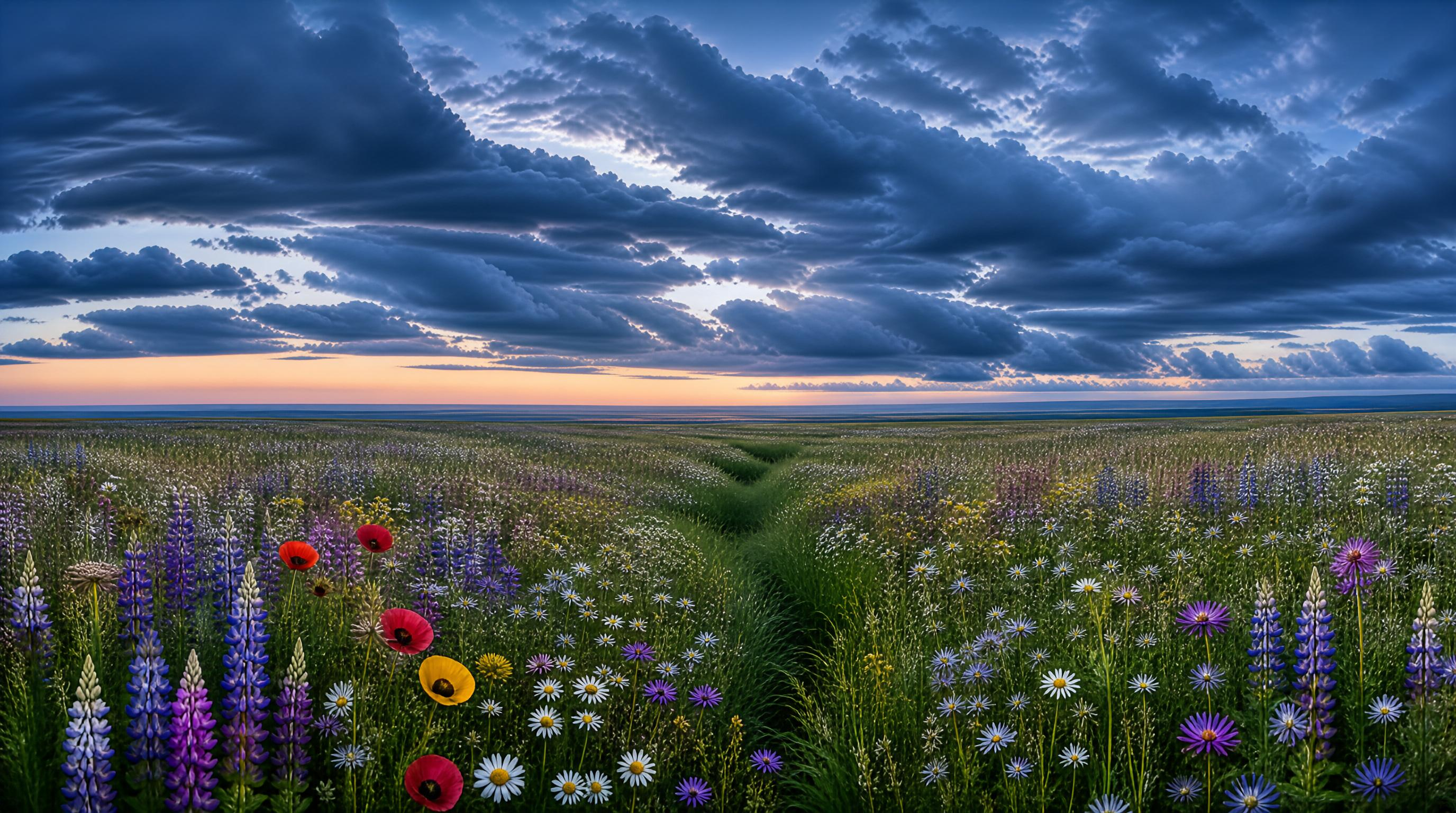 Wildflower Meadow at Twilight
