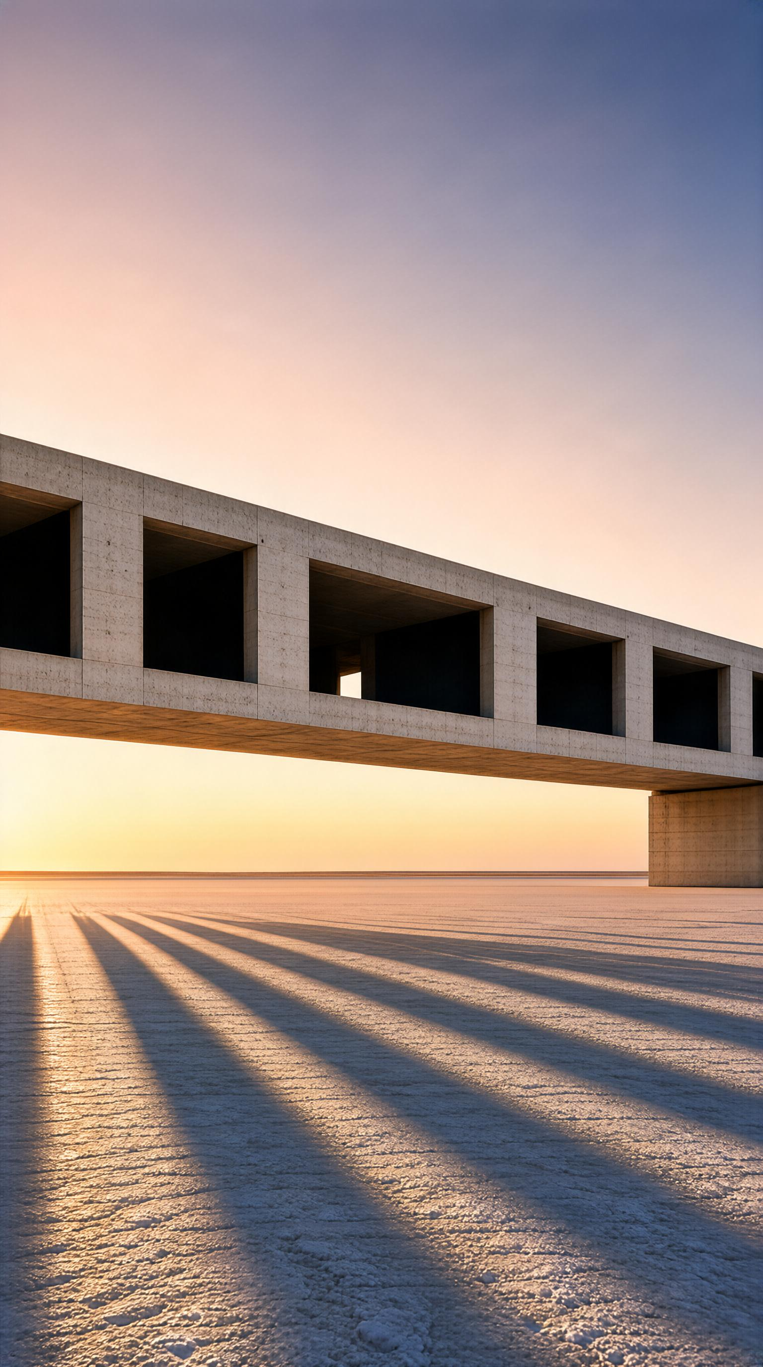 Modern Concrete Bridge at Sunset
