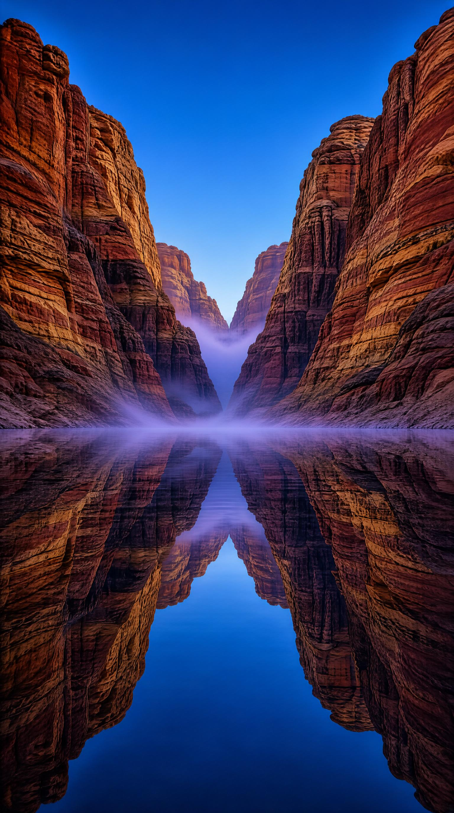 Canyon Reflection with Mist