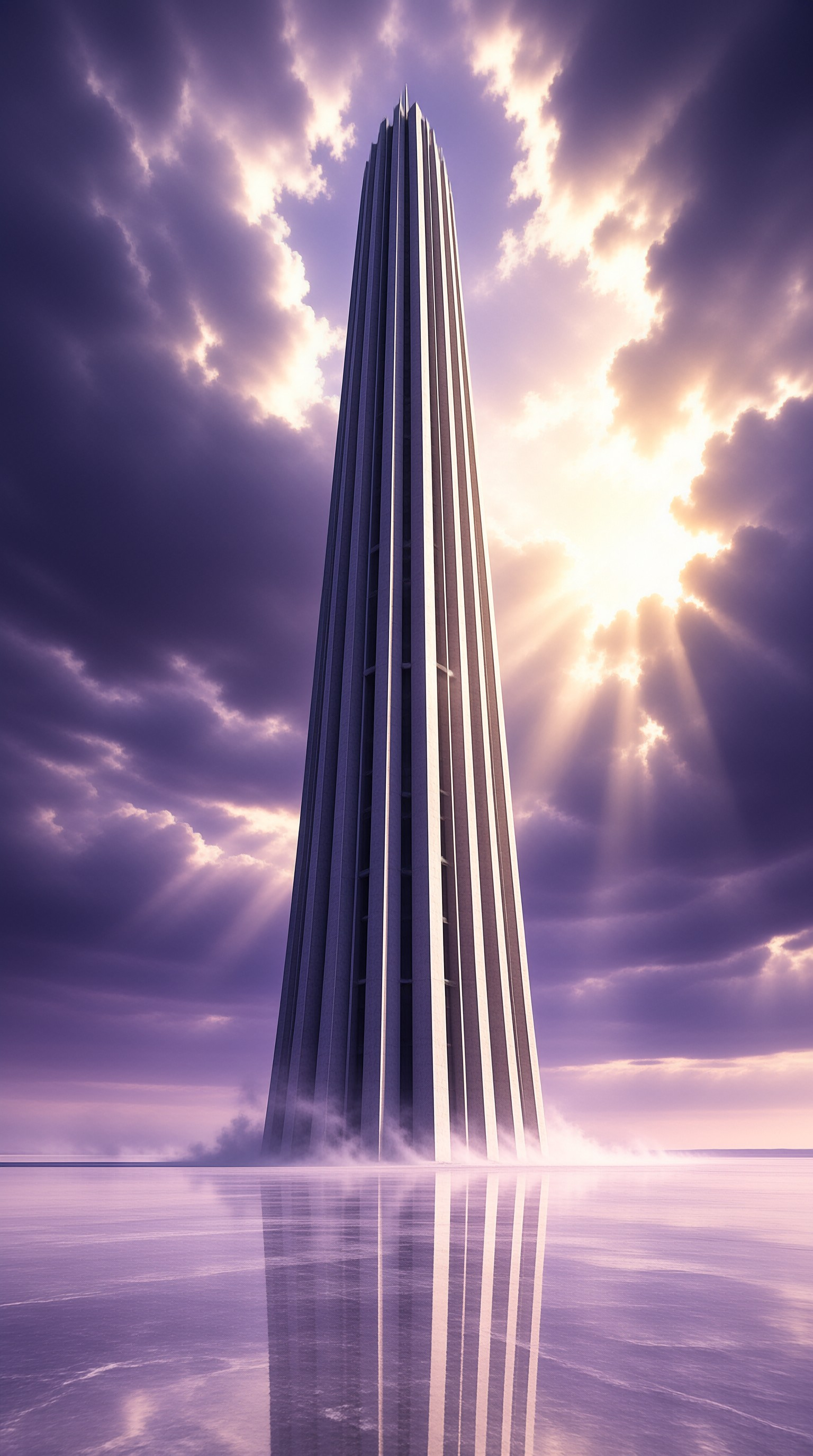 Futuristic Tower at Dusk
