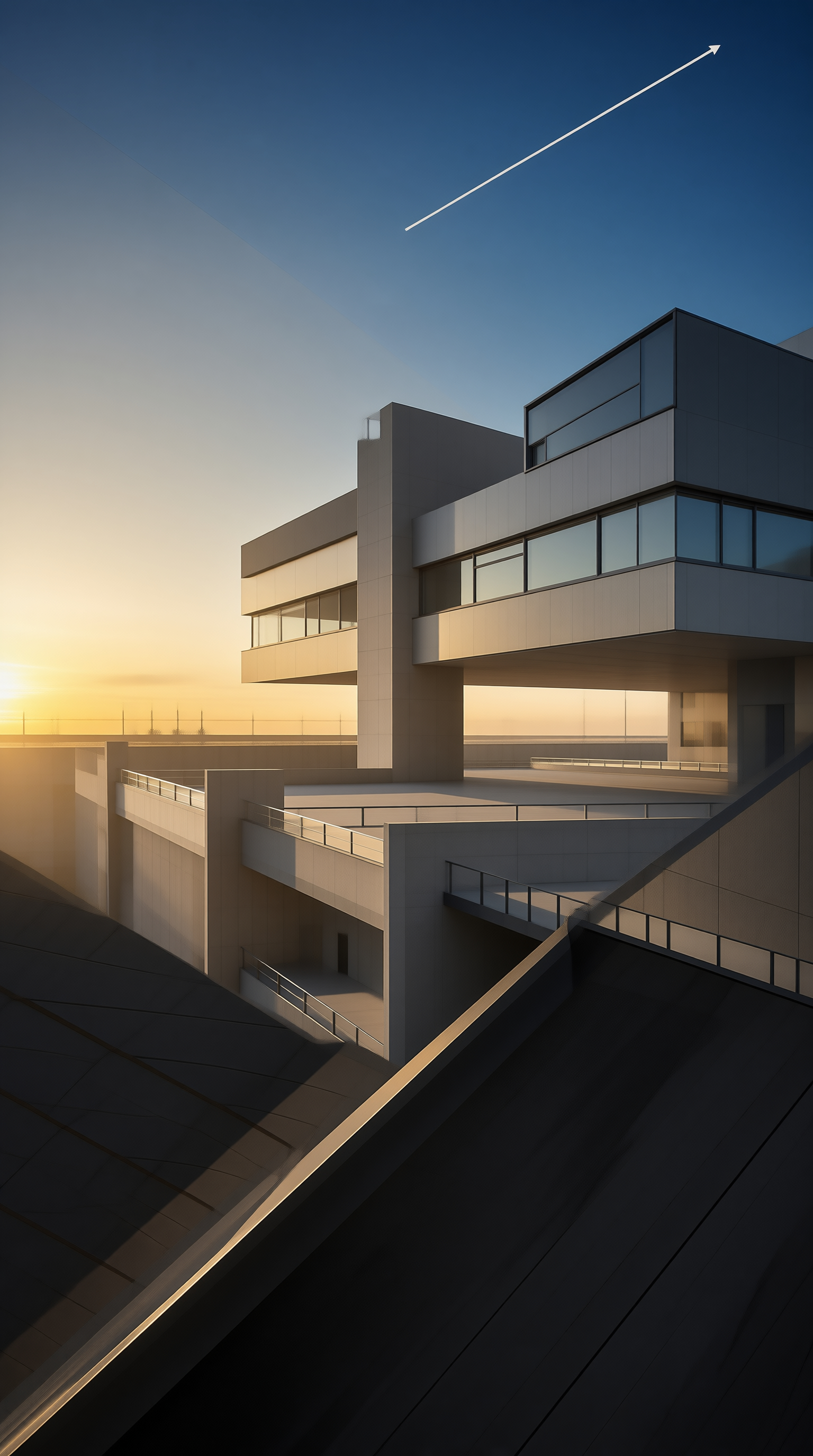 Modern Architecture at Sunset