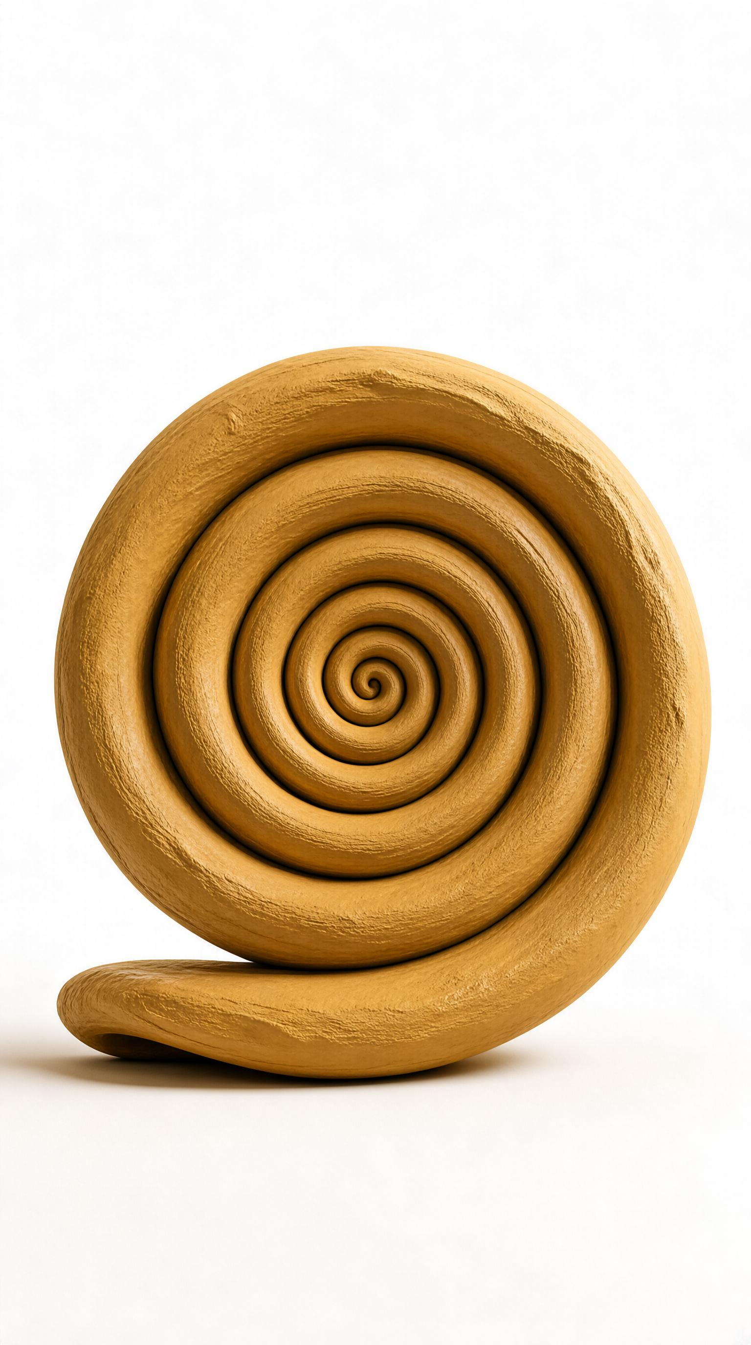 Yellow Clay Spiral Coil