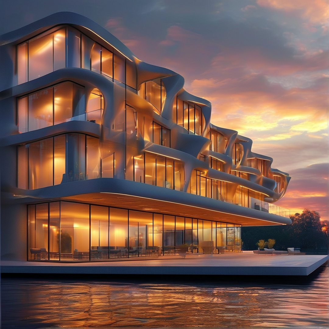 Wavy Modern Waterfront Villa
