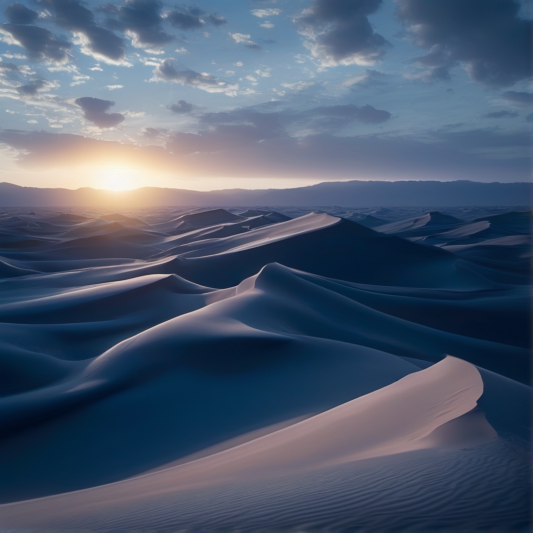 Sunset Over Sand Dunes