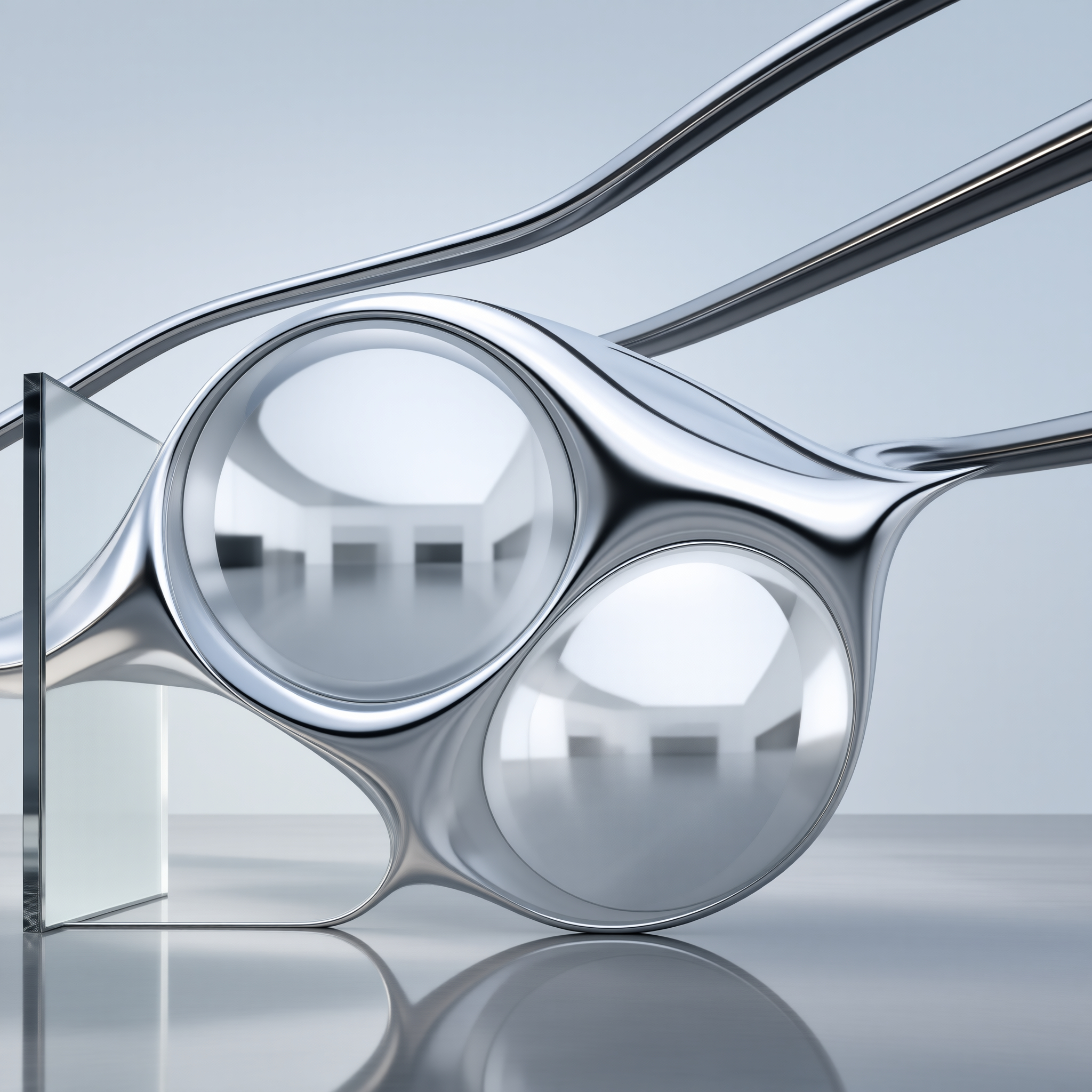 Futuristic Chrome Glasses