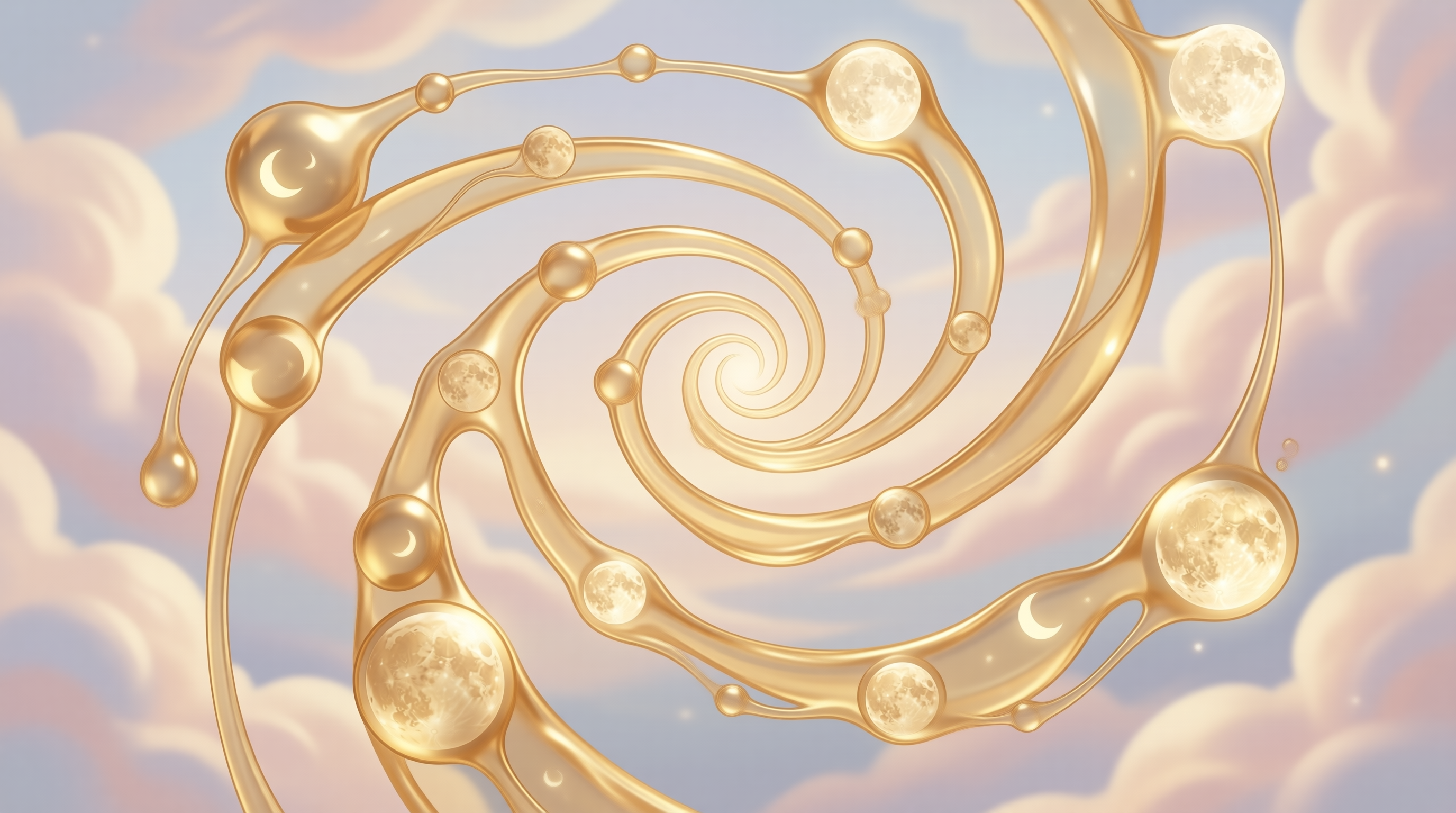 Golden Spiral with Moons