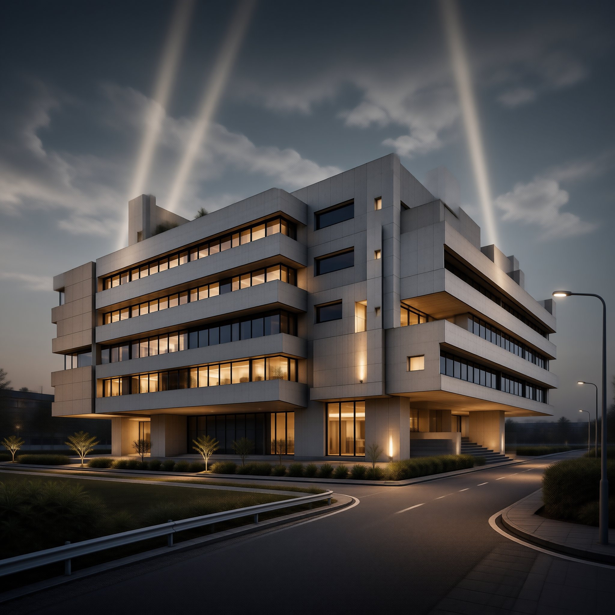 Modern Building at Dusk