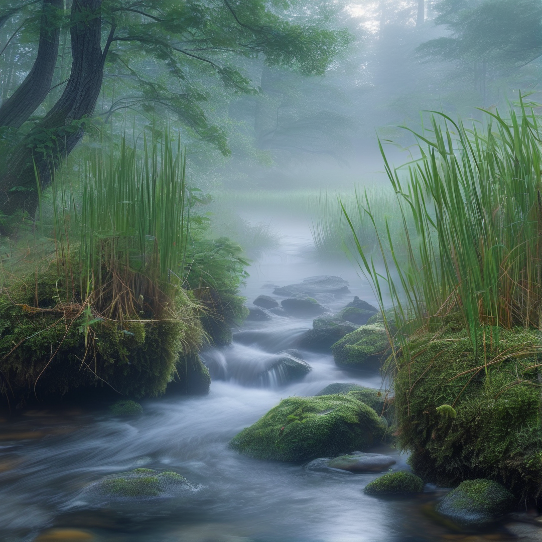Misty Forest Stream