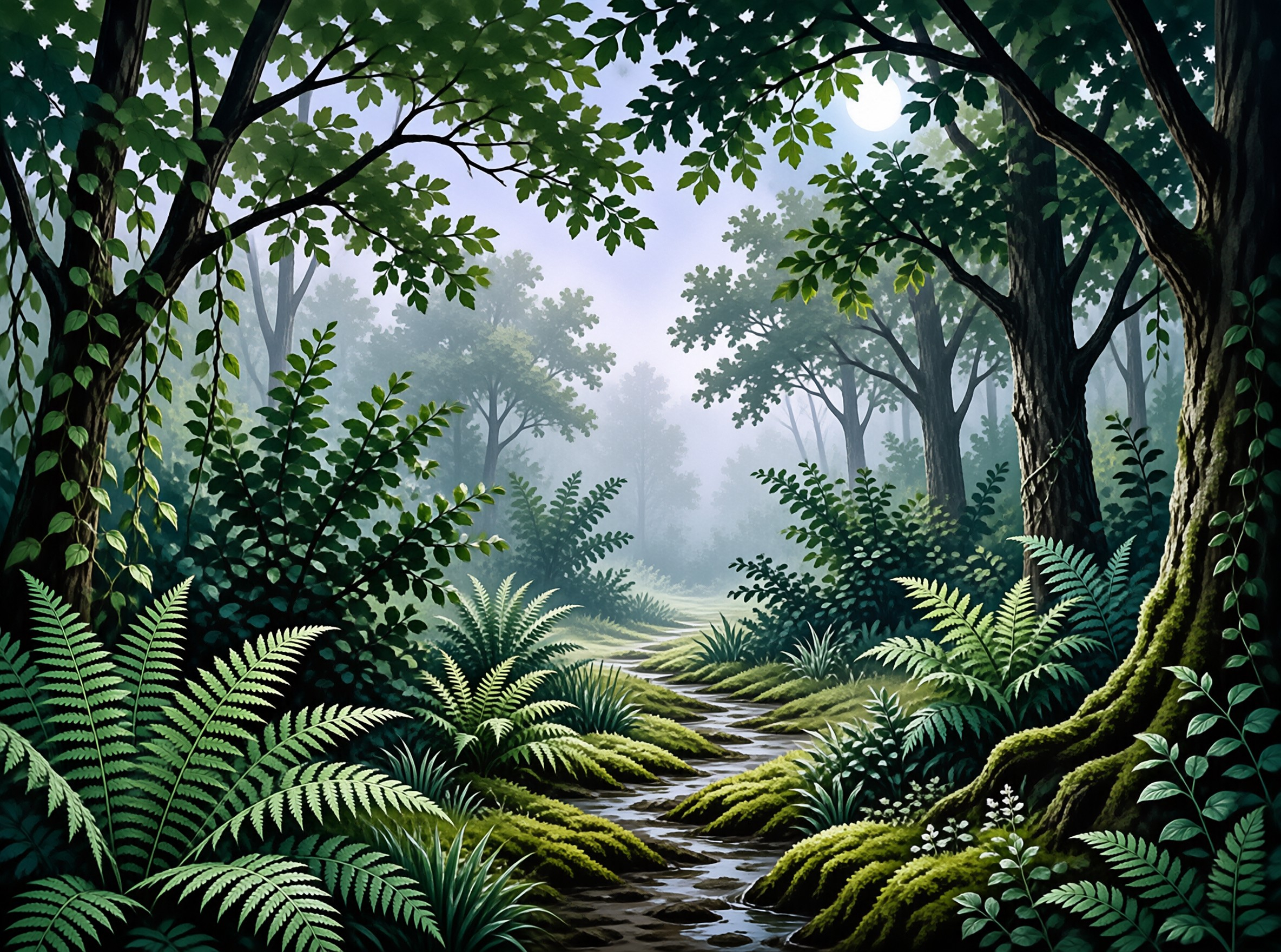 Misty Forest Stream