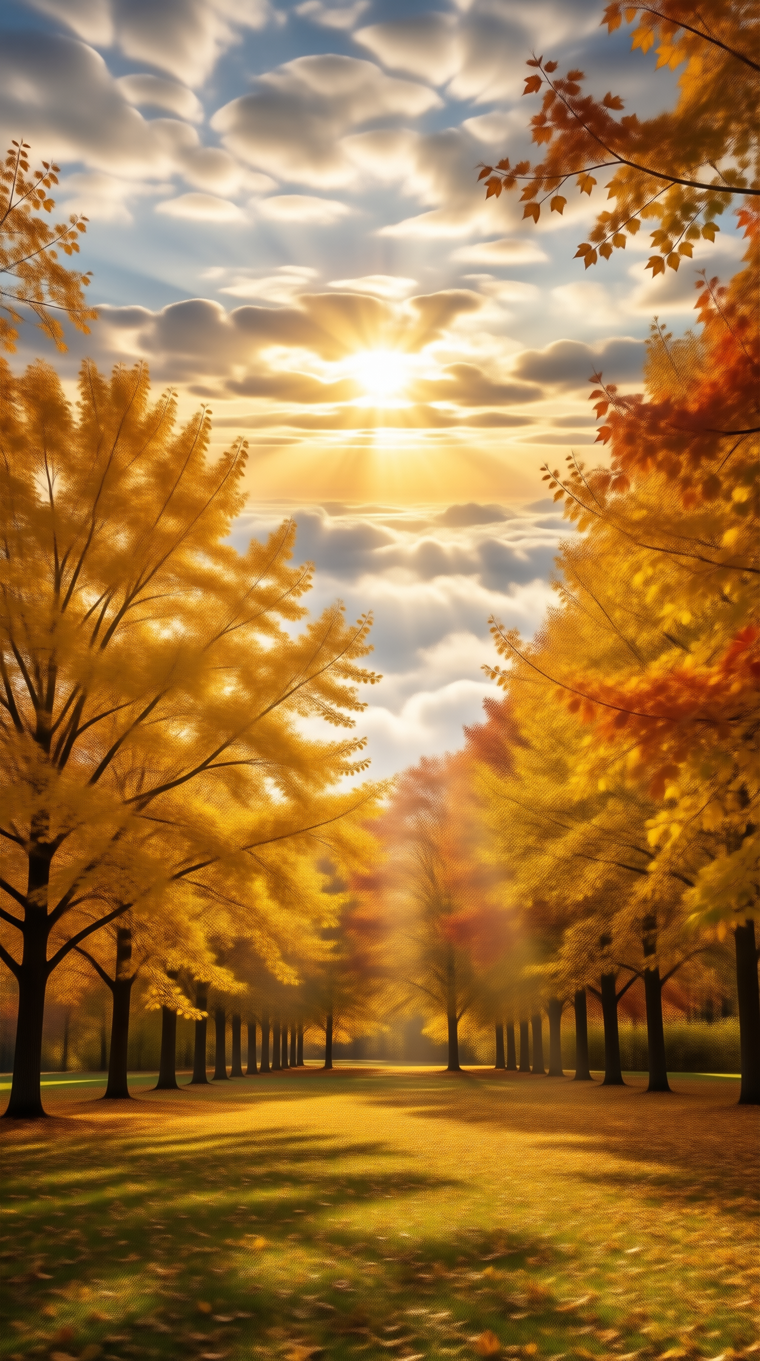 Sunlit Autumn Path