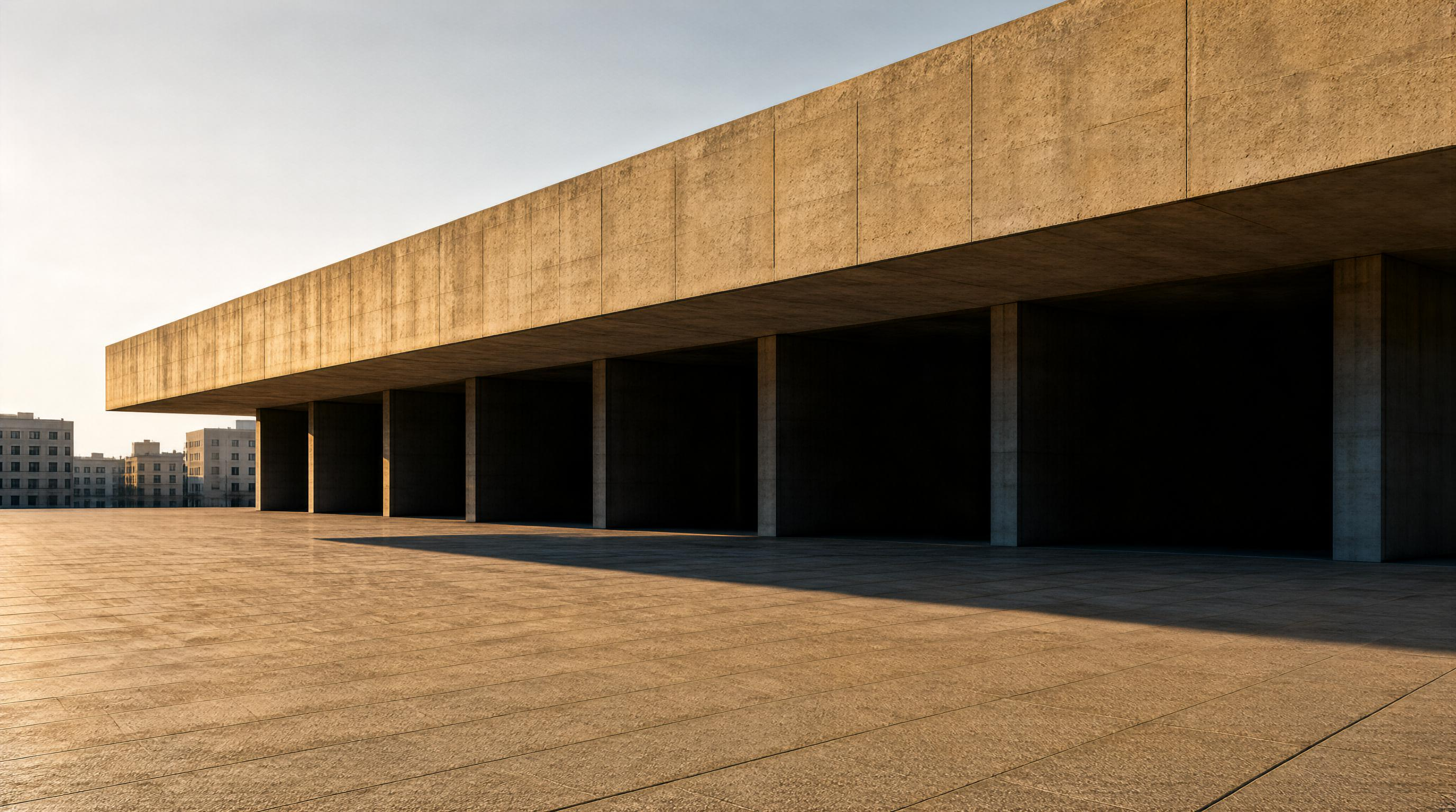Sunlit Concrete Portico