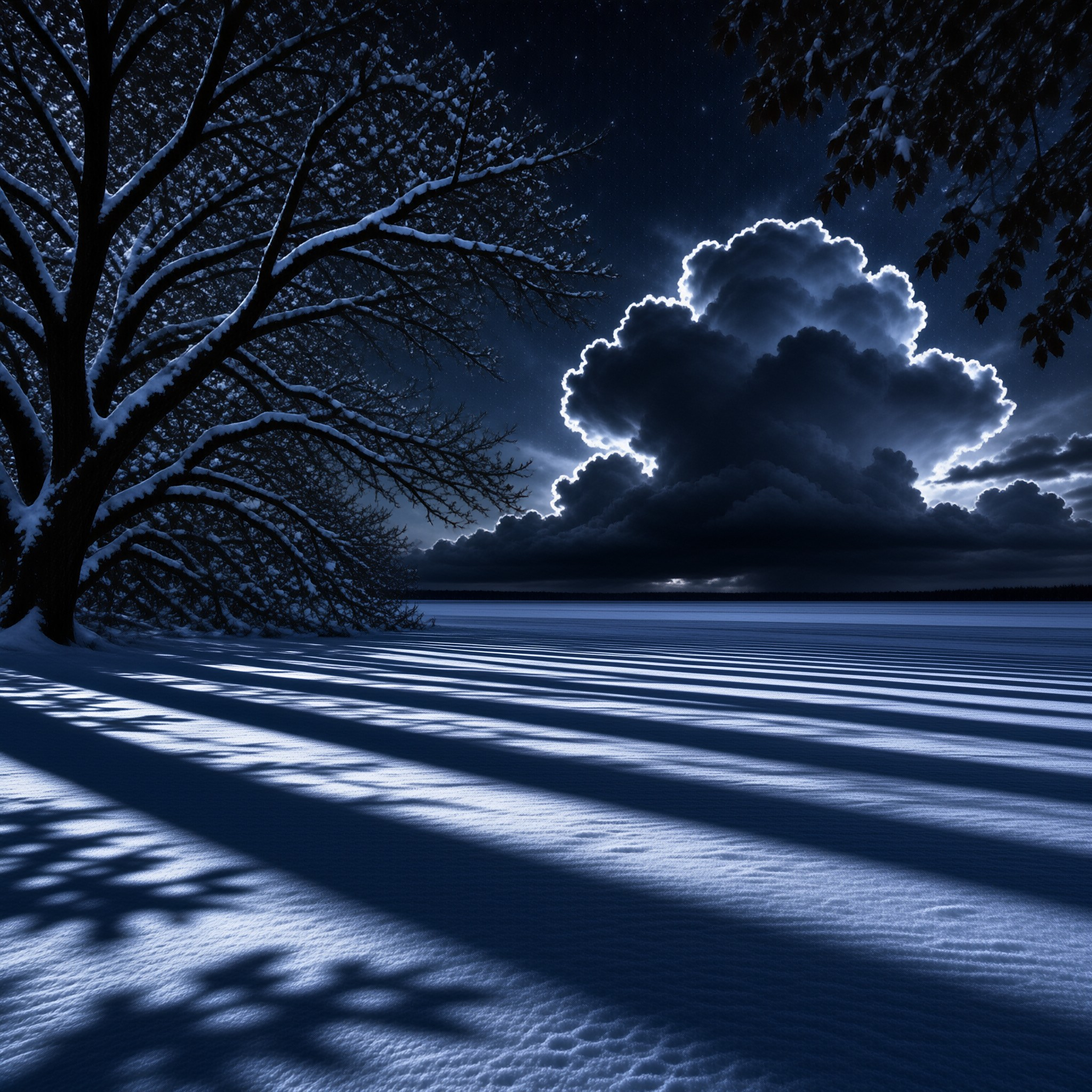 Winter Night Landscape