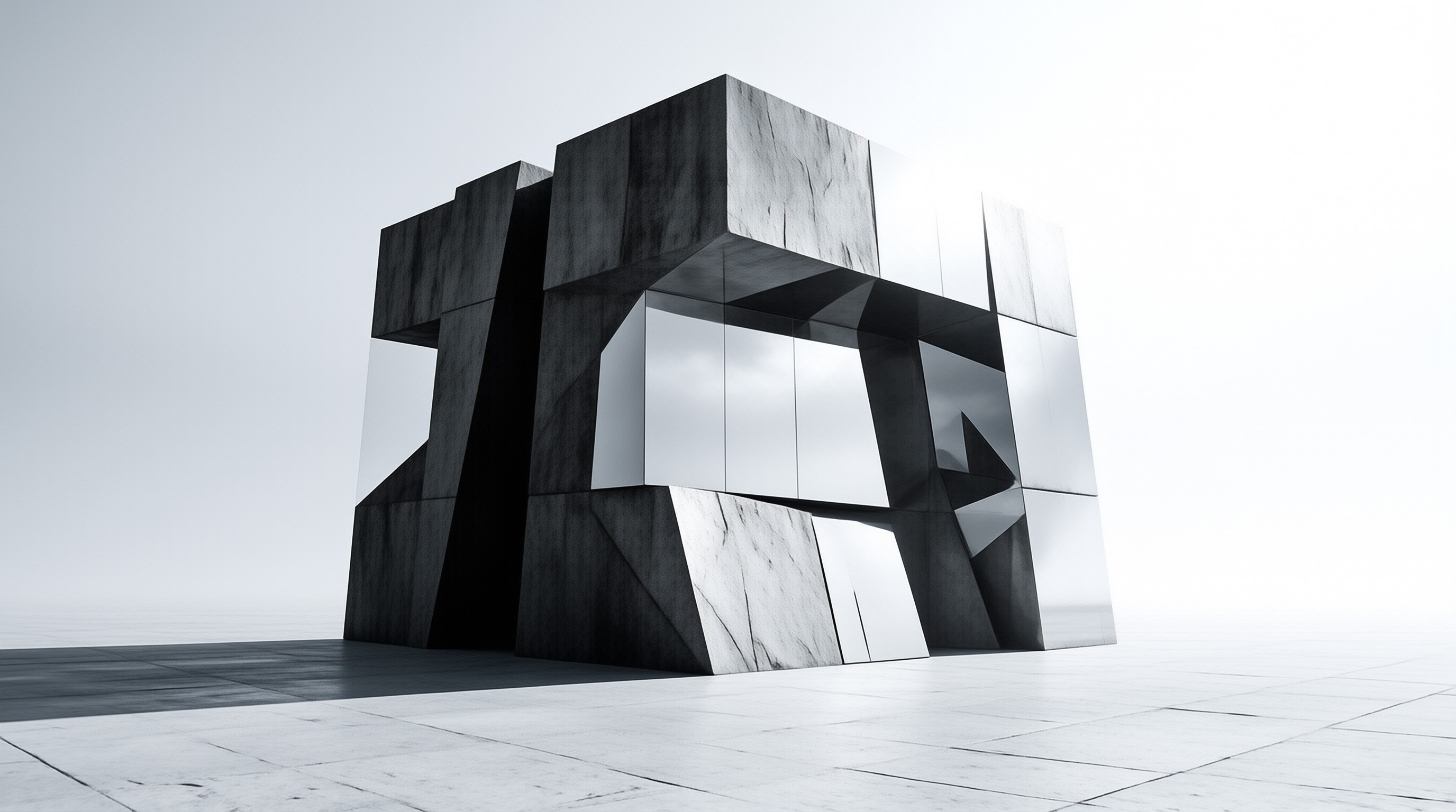 Geometric Block Sculpture