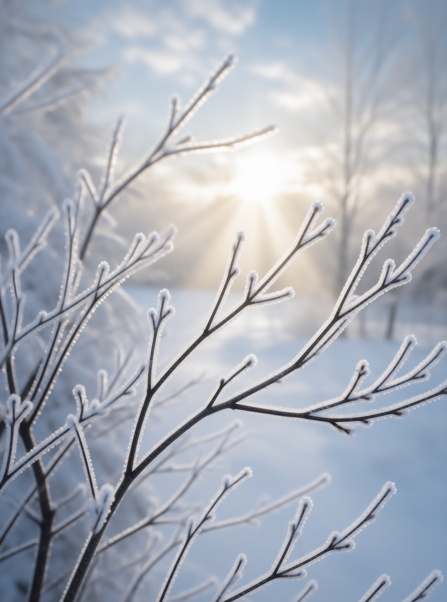 Frosted Branches at Sunrise