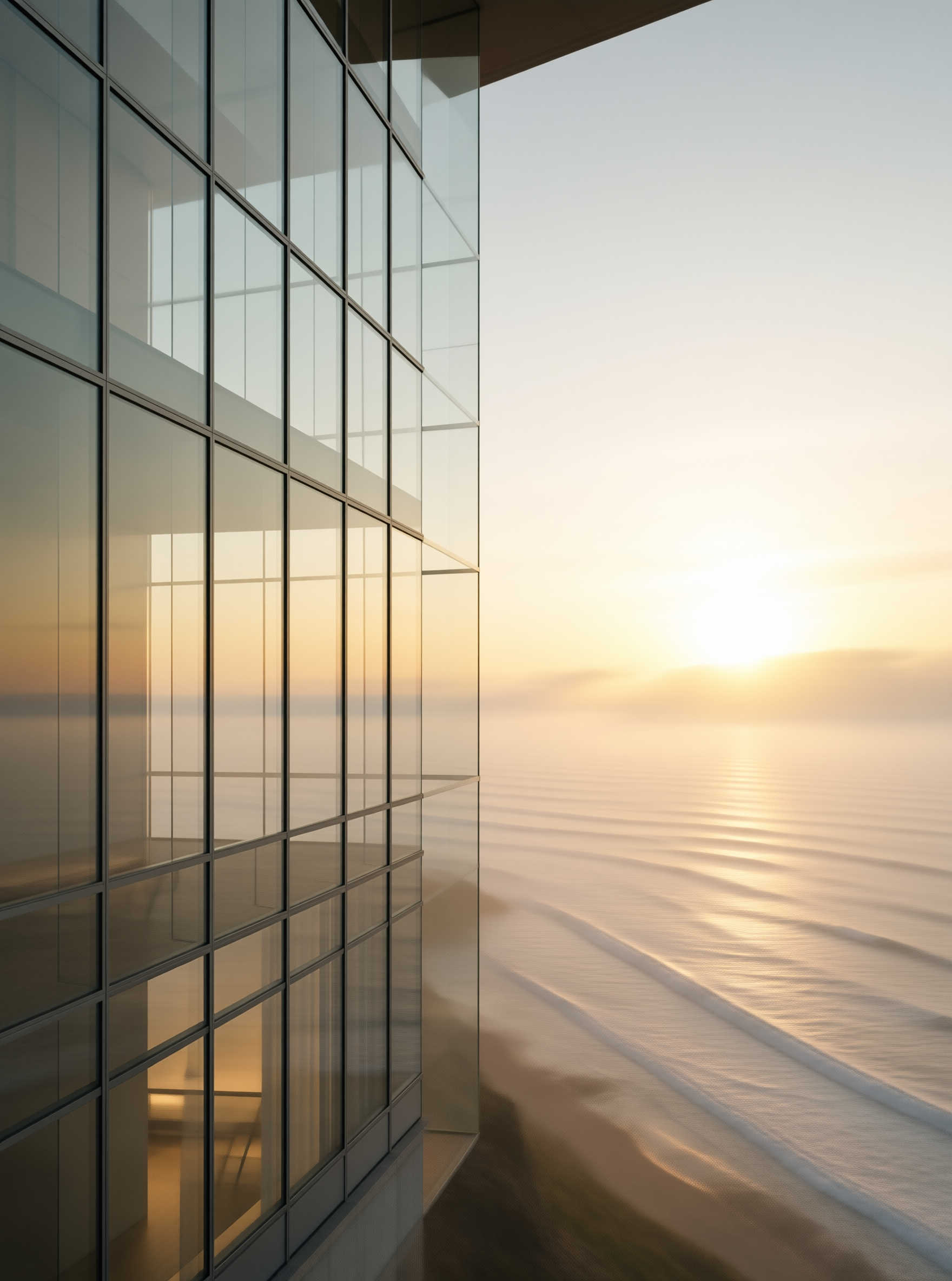 Glass Building at Sunset Coast