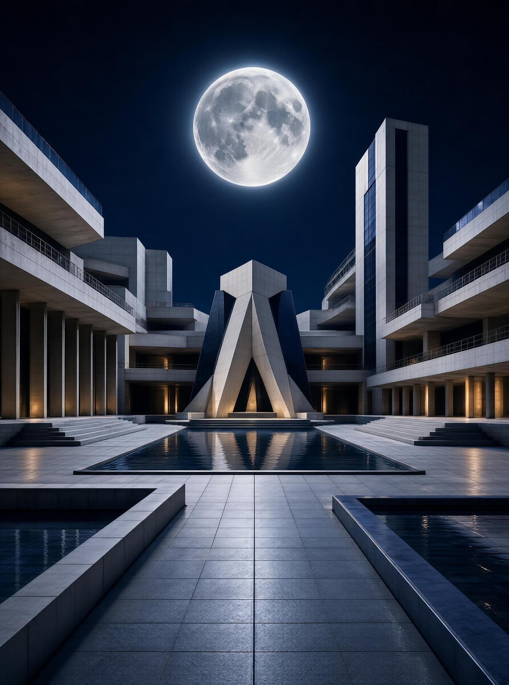 Architecture Under Full Moon