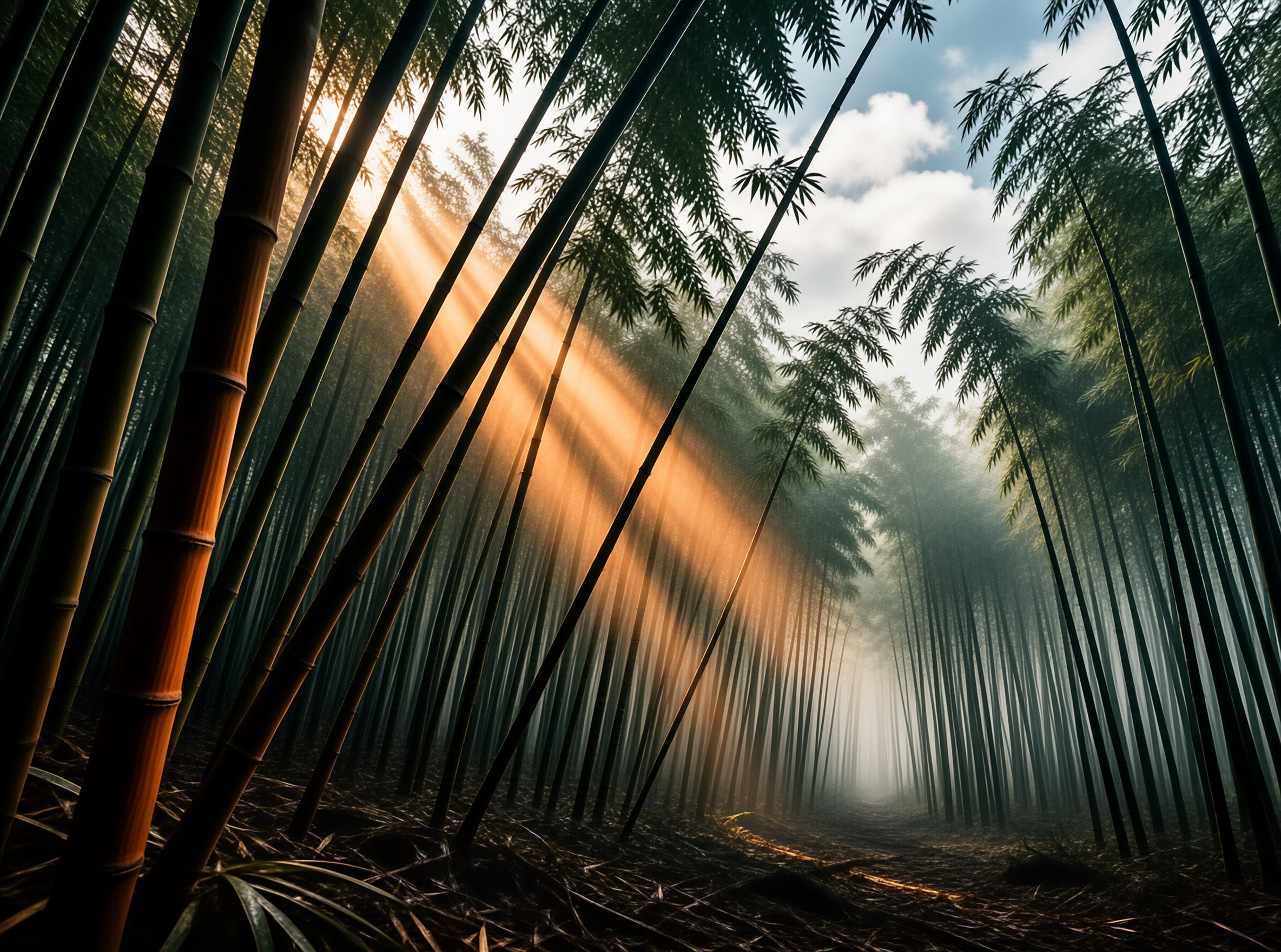 Sunlight in Bamboo Forest