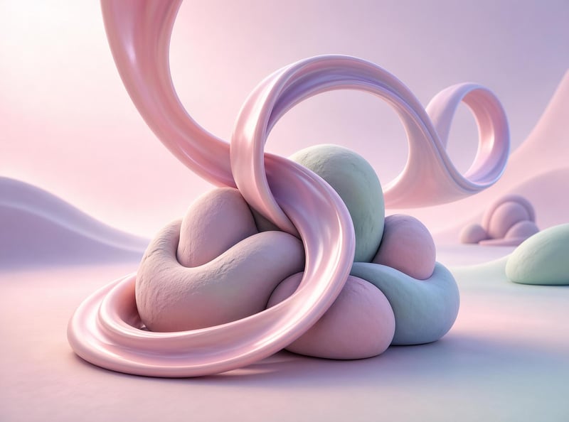Abstract Pastel 3D Shapes