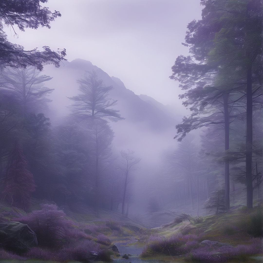 Misty Purple Forest