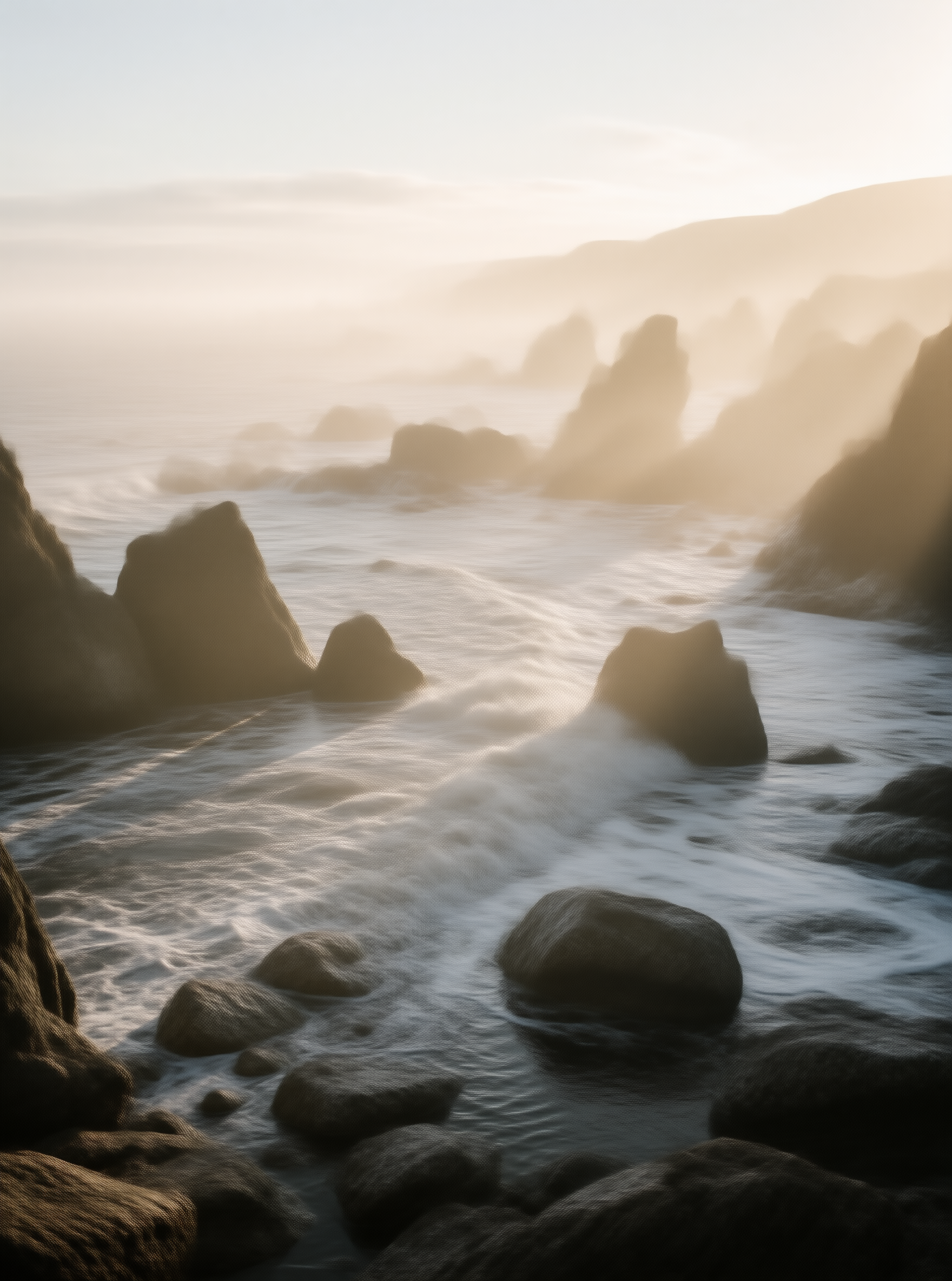 Coastal Rocks and Mist