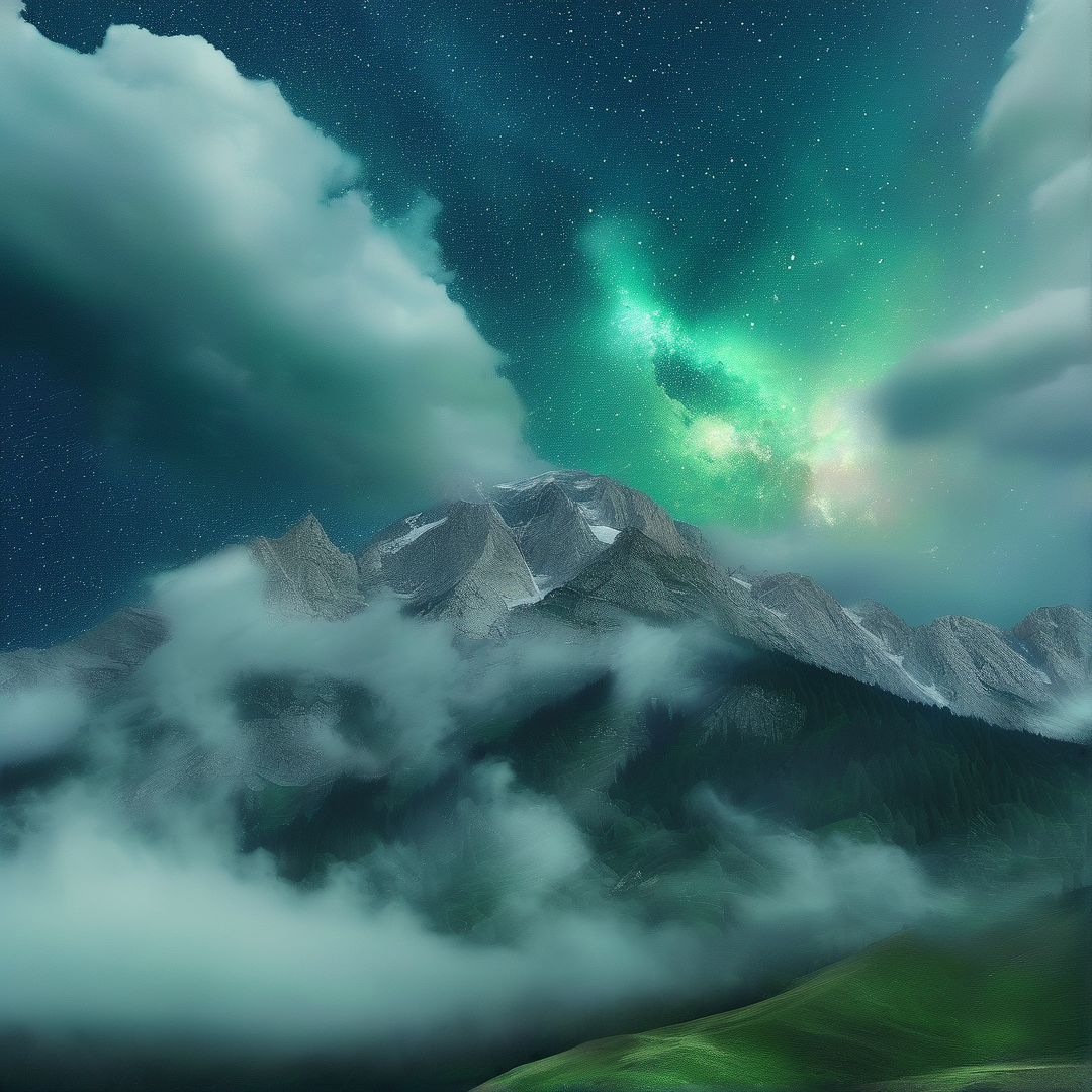Aurora Over Mountains