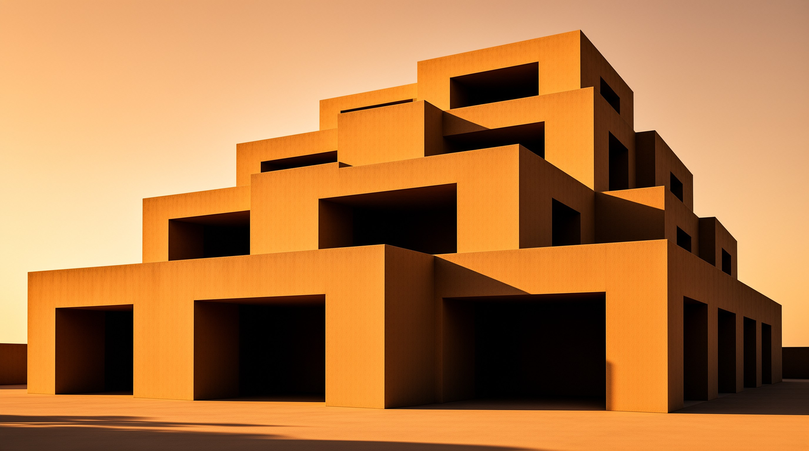 Orange Geometric Building