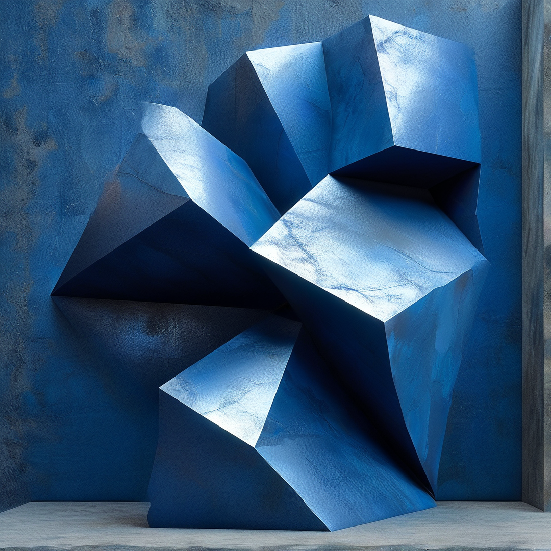 Blue Geometric Abstract Form