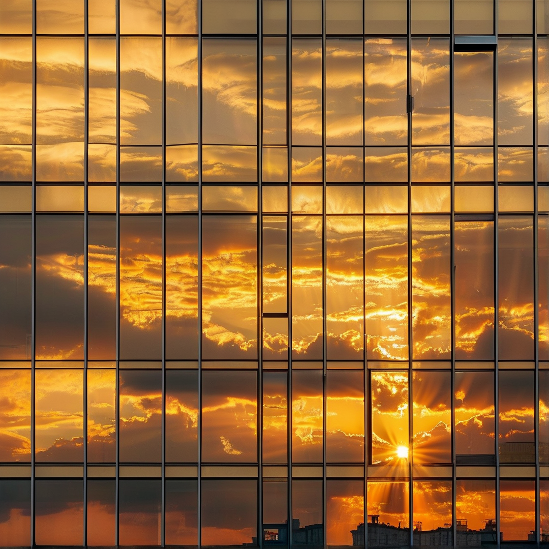 Golden Sky on Glass