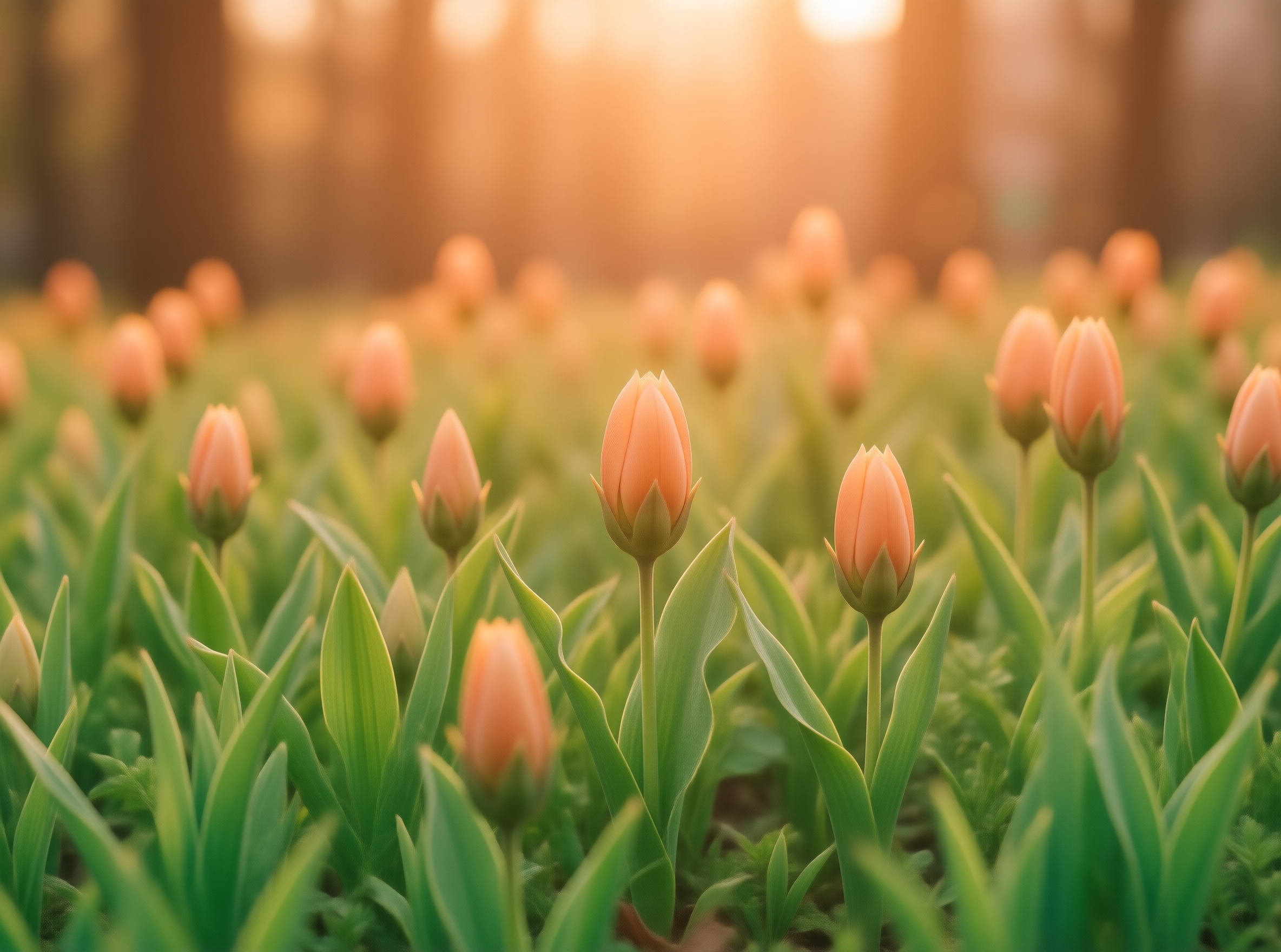 Peach Tulip Field