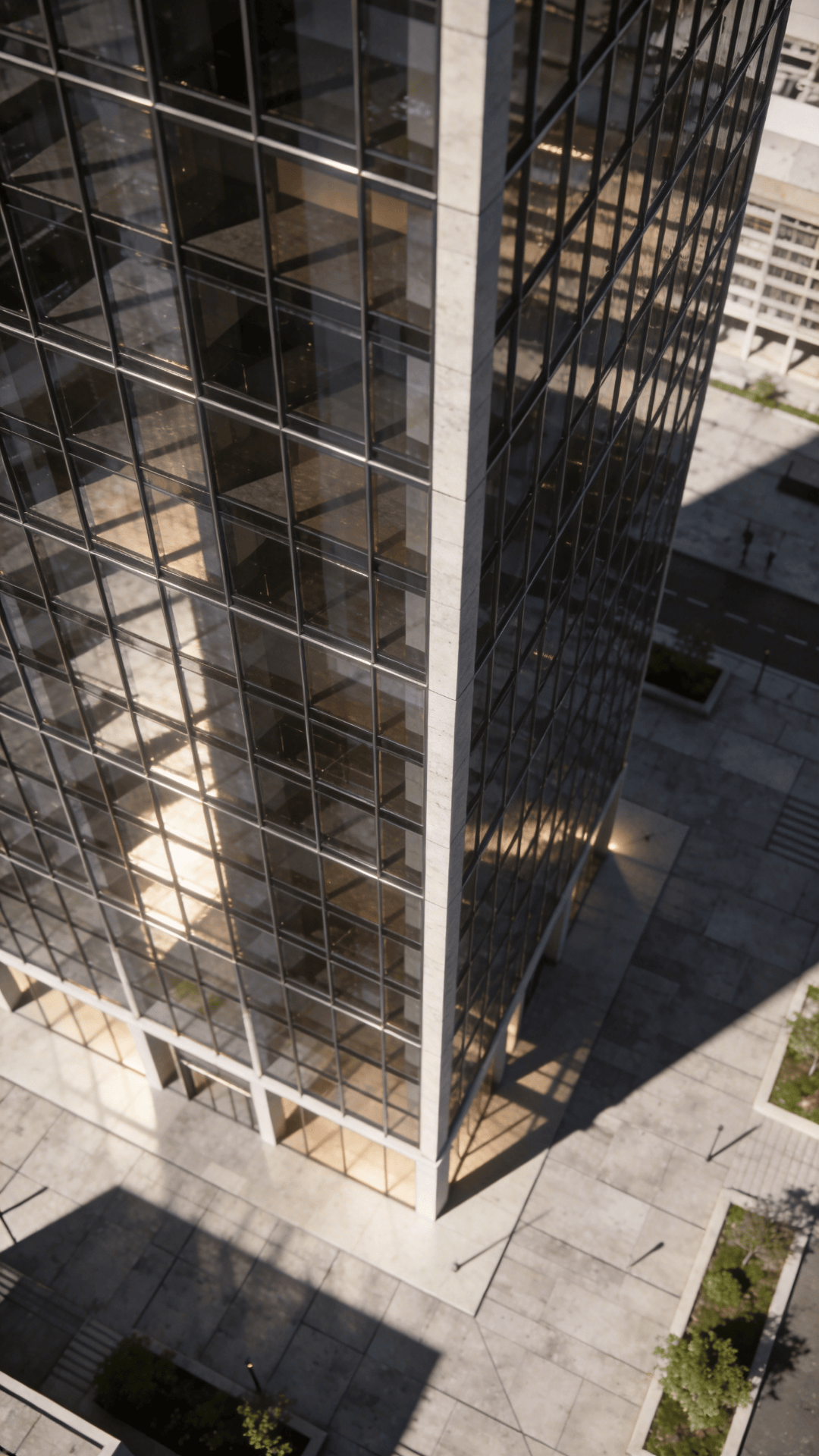 Tower with Glass Curtain Wall — Urban Plaza