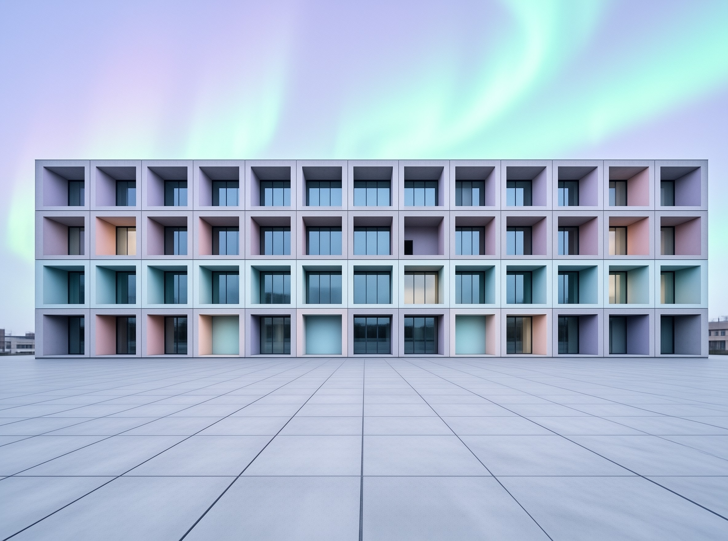 Minimalist Pastel Building