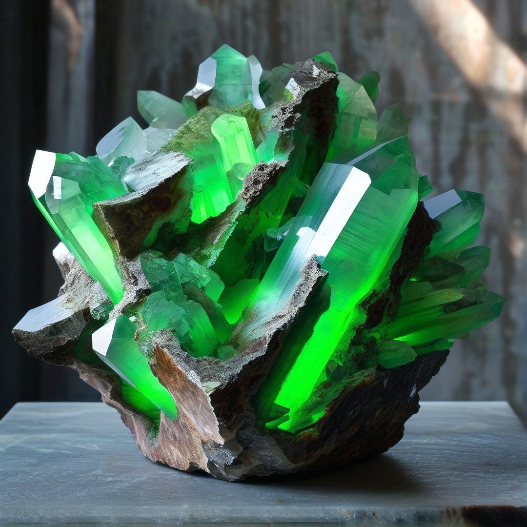 Emerald Green Crystal Cluster