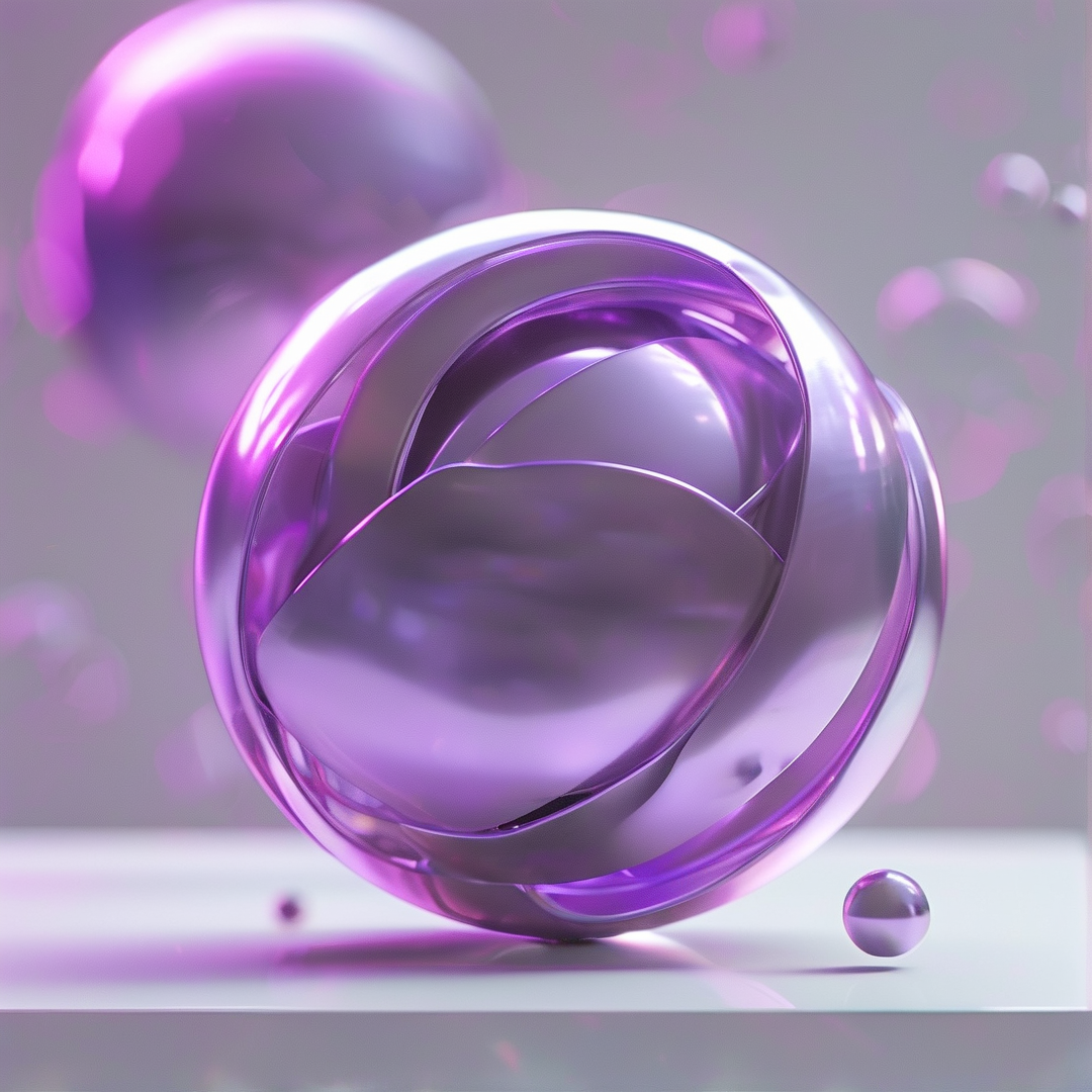 Abstract Purple Glass Spheres