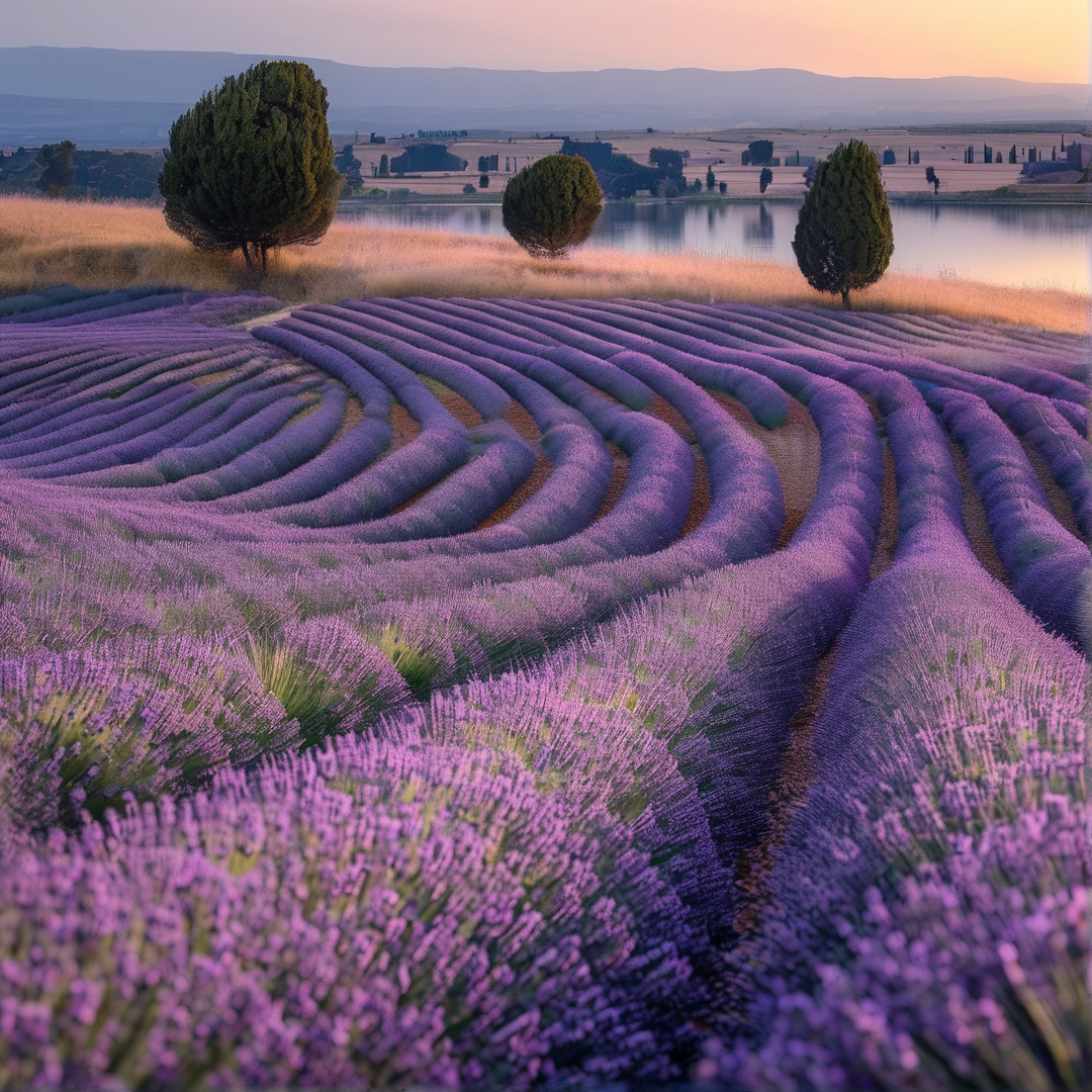 Lavender Field at Sunset