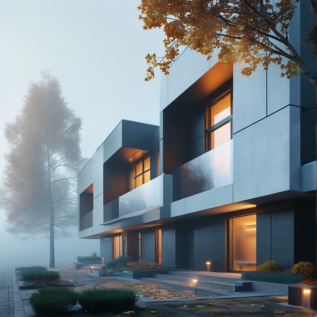 Modern House in Fog