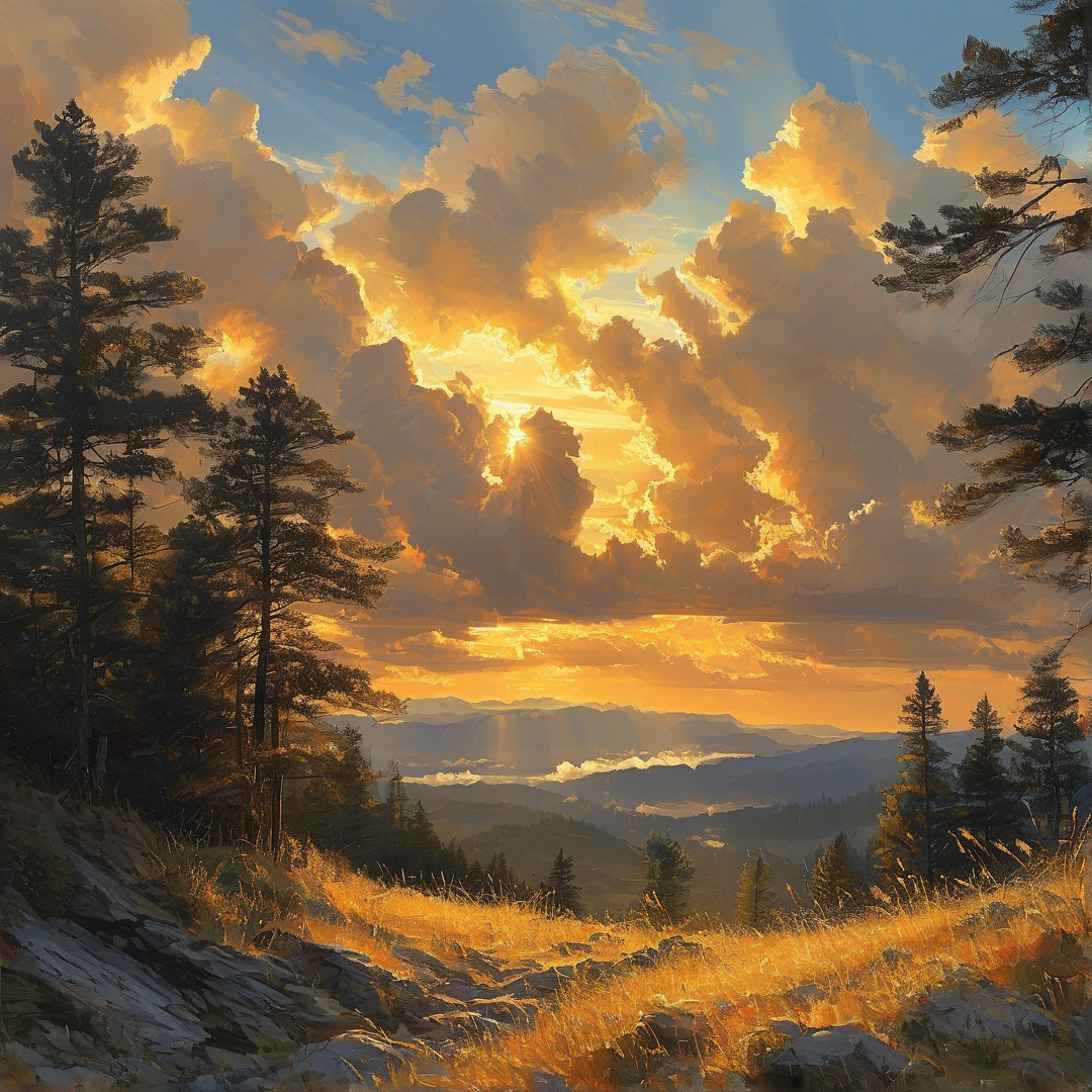 Golden Sunset Mountain View