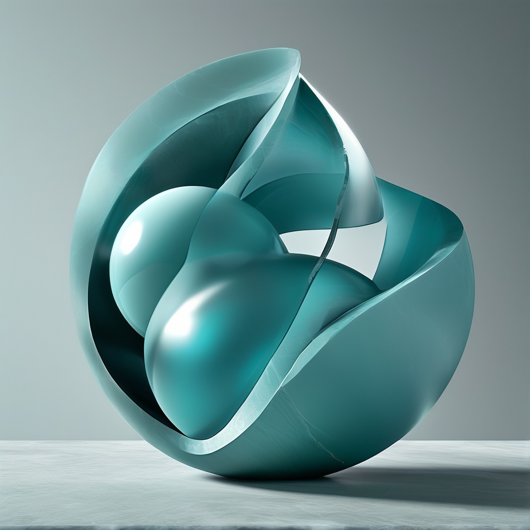 Abstract Teal Sculpture