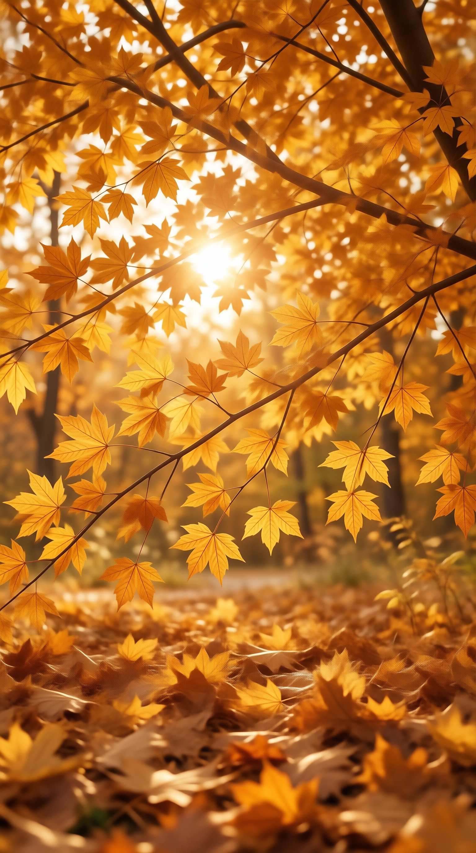Golden Autumn Maple Leaves