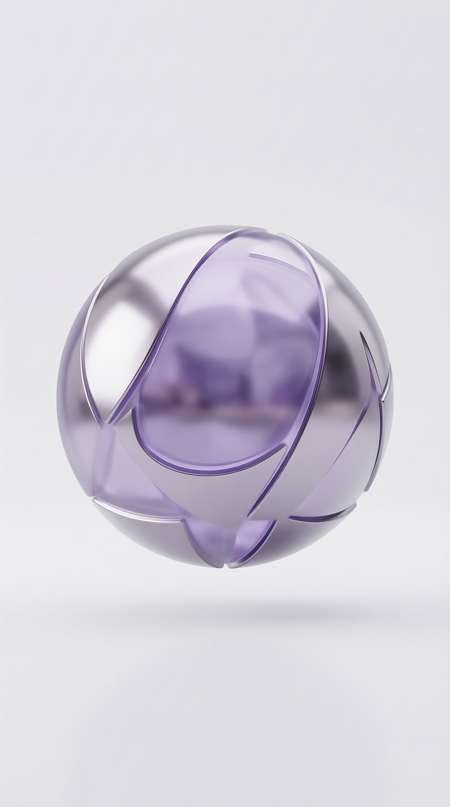 Lilac Glass Sphere — Chrome Shell Study